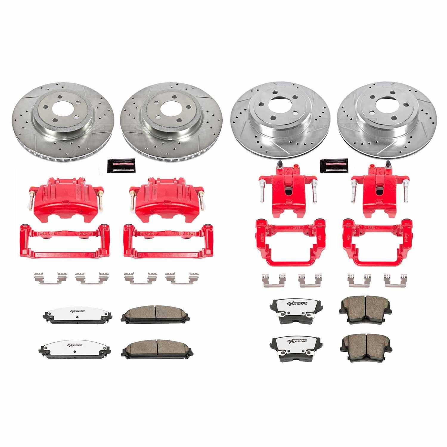 Power Stop 05-11 Chrysler 300 Front & Rear Z26 Street Warrior Brake Kit w/Calipers