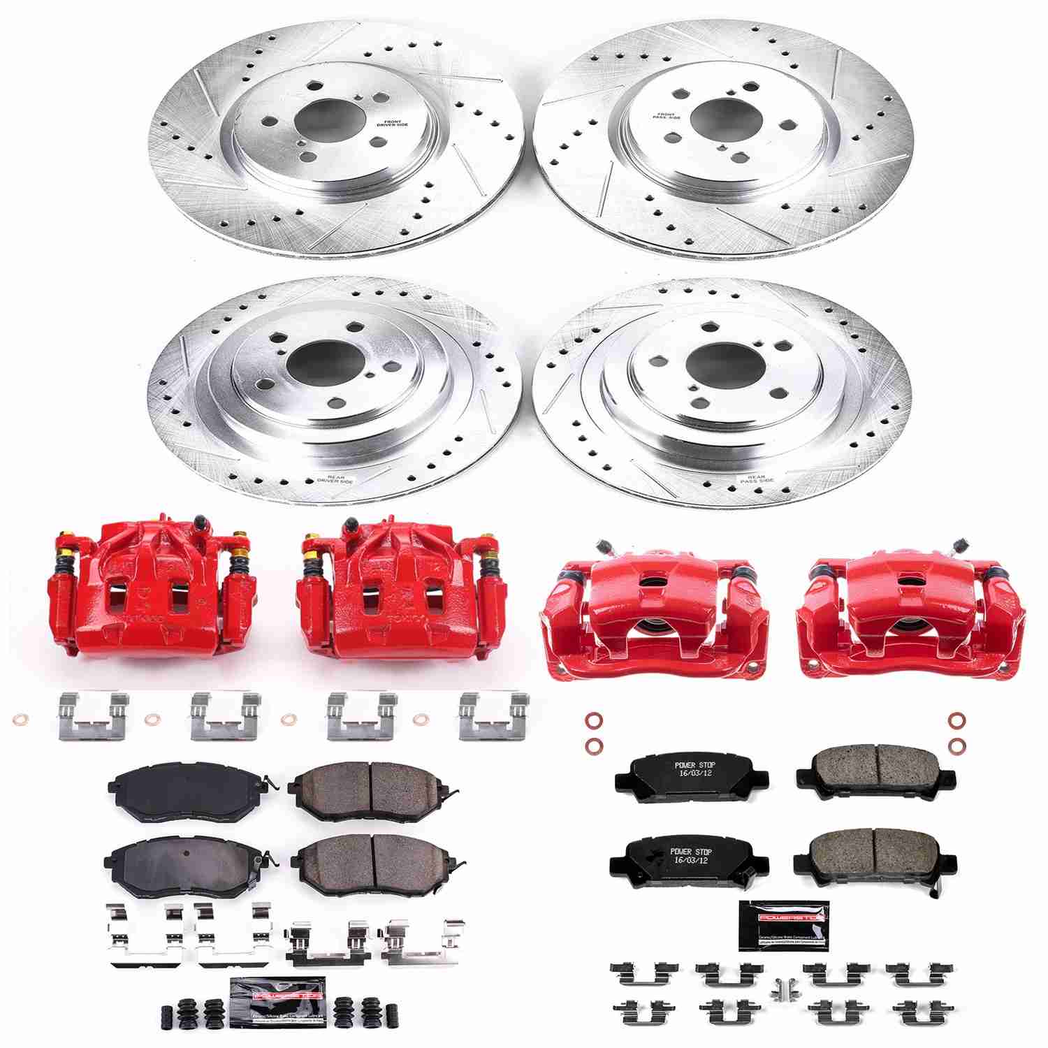 Power Stop 05-09 Subaru Legacy Front & Rear Z23 Evolution Sport Brake Kit w/Calipers