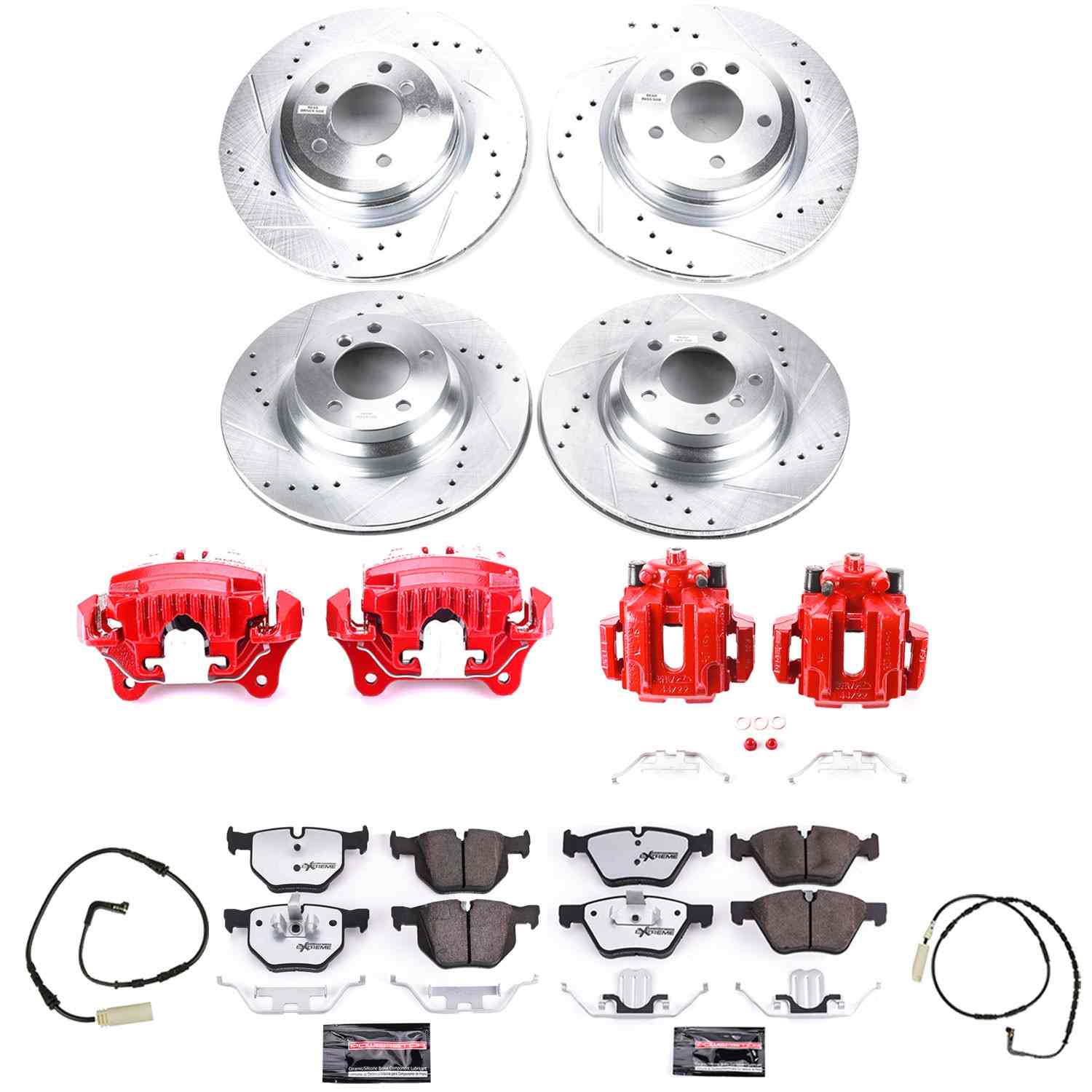 Power Stop 2006 BMW 330i Front & Rear Z26 Street Warrior Brake Kit w/Calipers