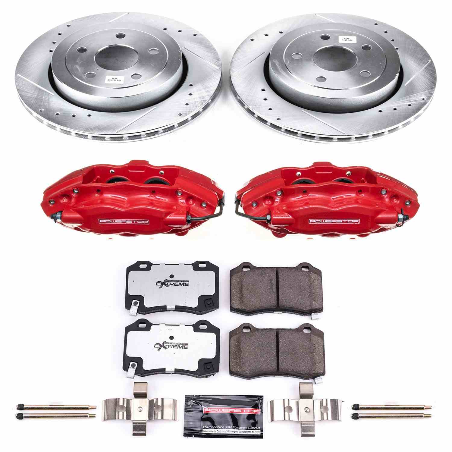Power Stop 06-10 Jeep Grand Cherokee Rear Z26 Street Kit w/Cals