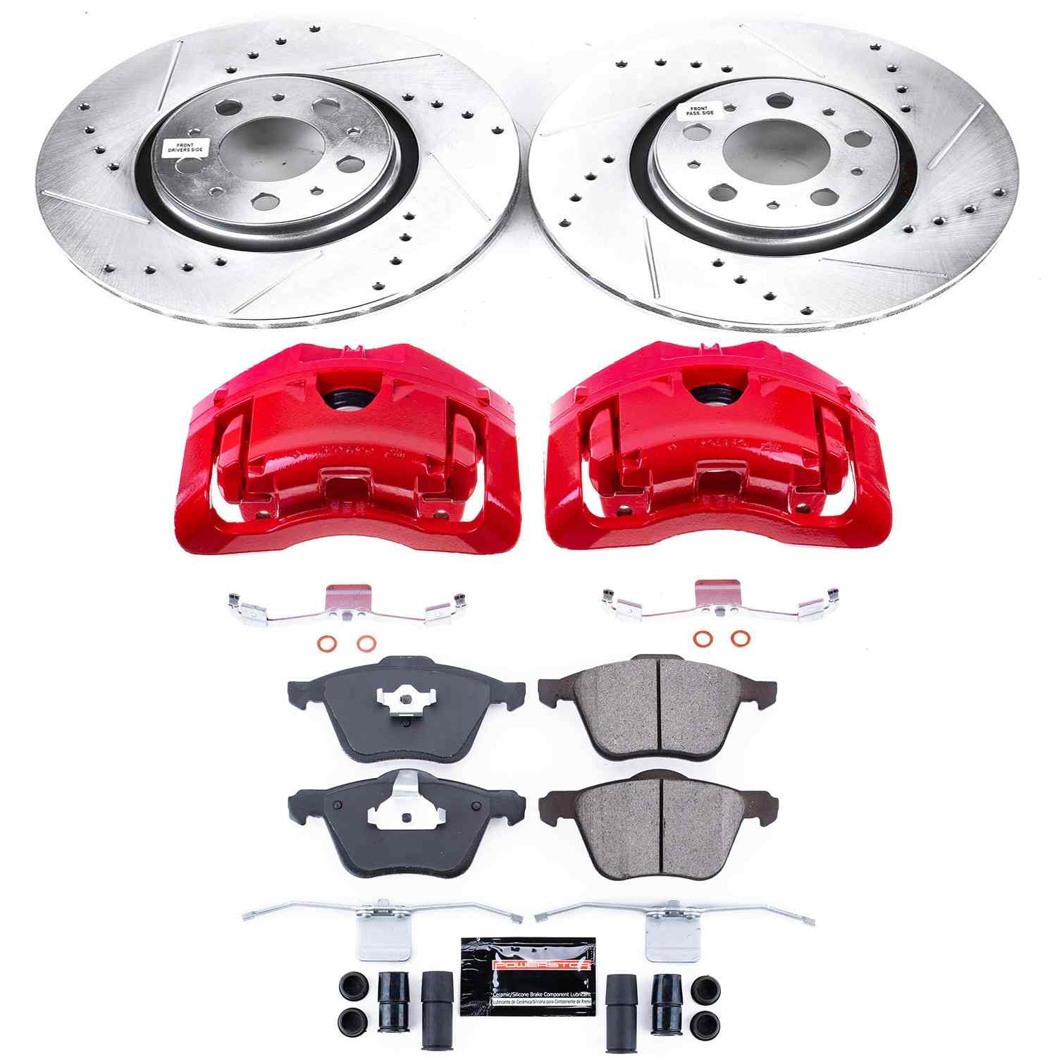 Power Stop 08-09 Volvo S60 Front Z23 Evolution Sport Brake Kit w/Calipers