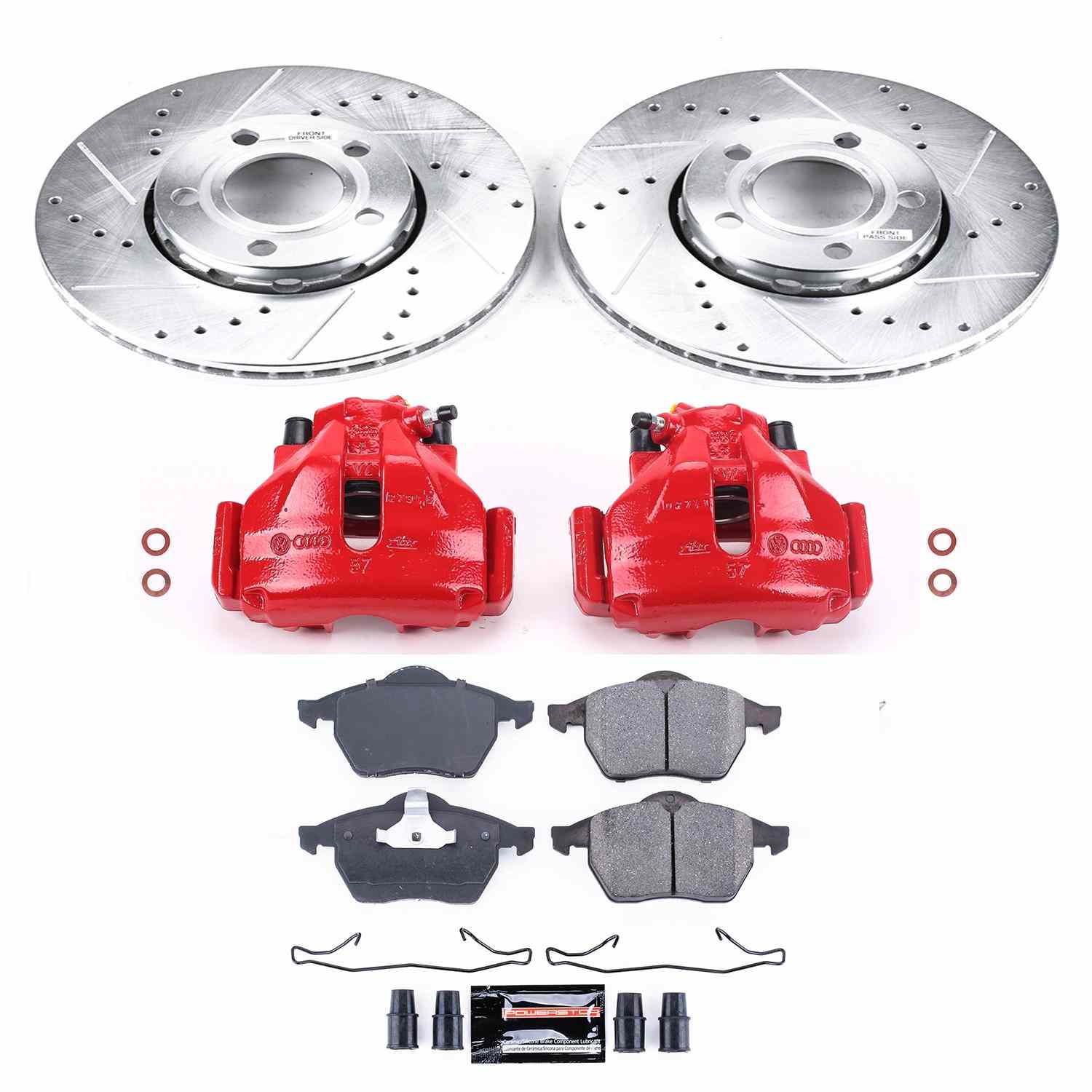 Power Stop 96-98 Audi A4 Front Z23 Evolution Sport Brake Kit w/Calipers