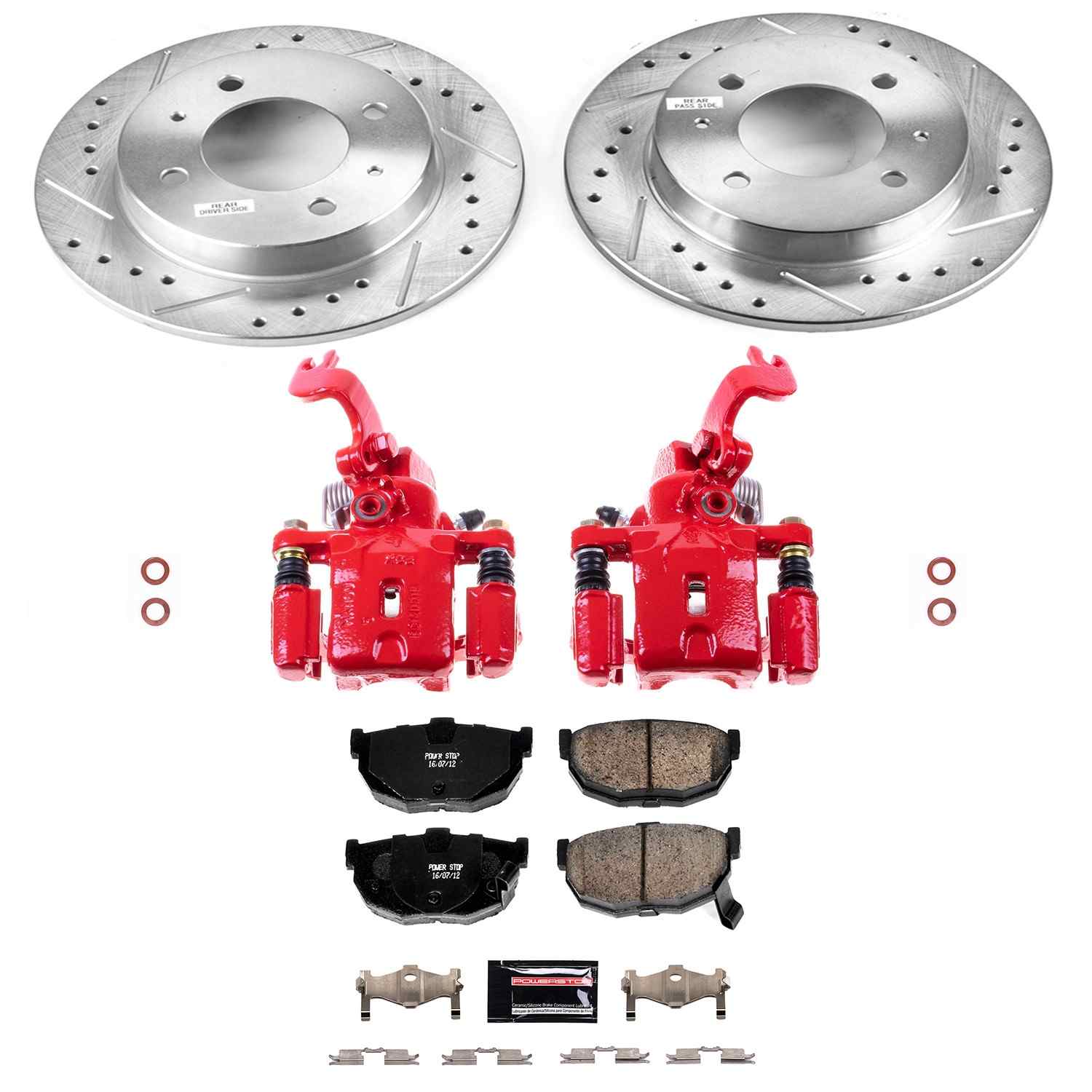Power Stop 97-00 Hyundai Elantra Rear Z23 Evolution Sport Brake Kit w/Calipers
