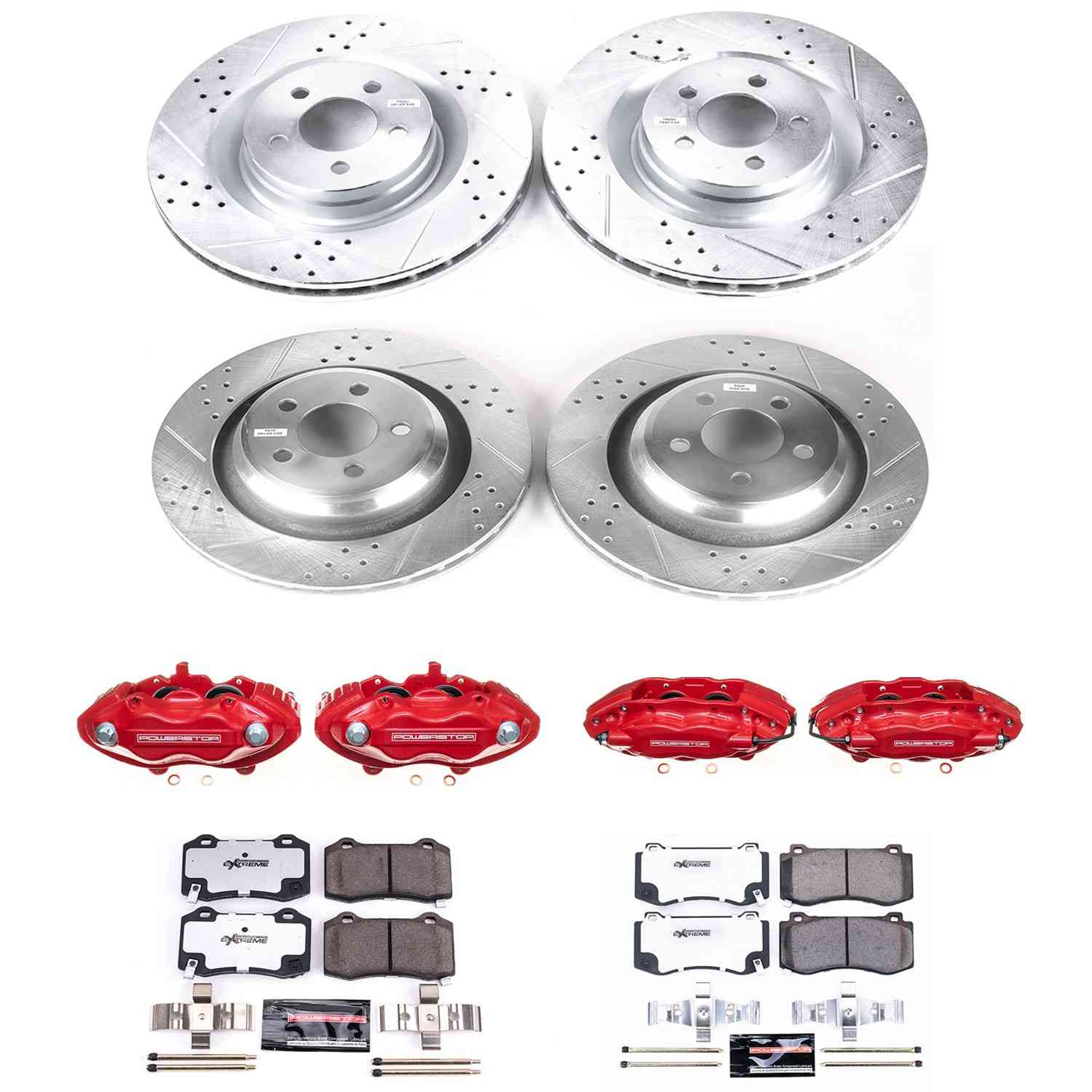 Power Stop 06-08 Dodge Magnum Front and Rear Z26 Street Kit w/Cals