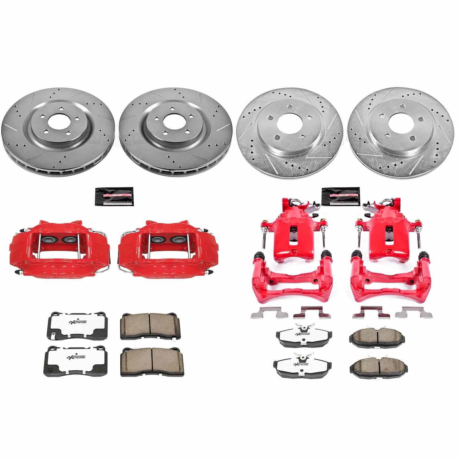 Power Stop 07-11 Ford Mustang Front and Rear Z26 Street Kit w/Cals