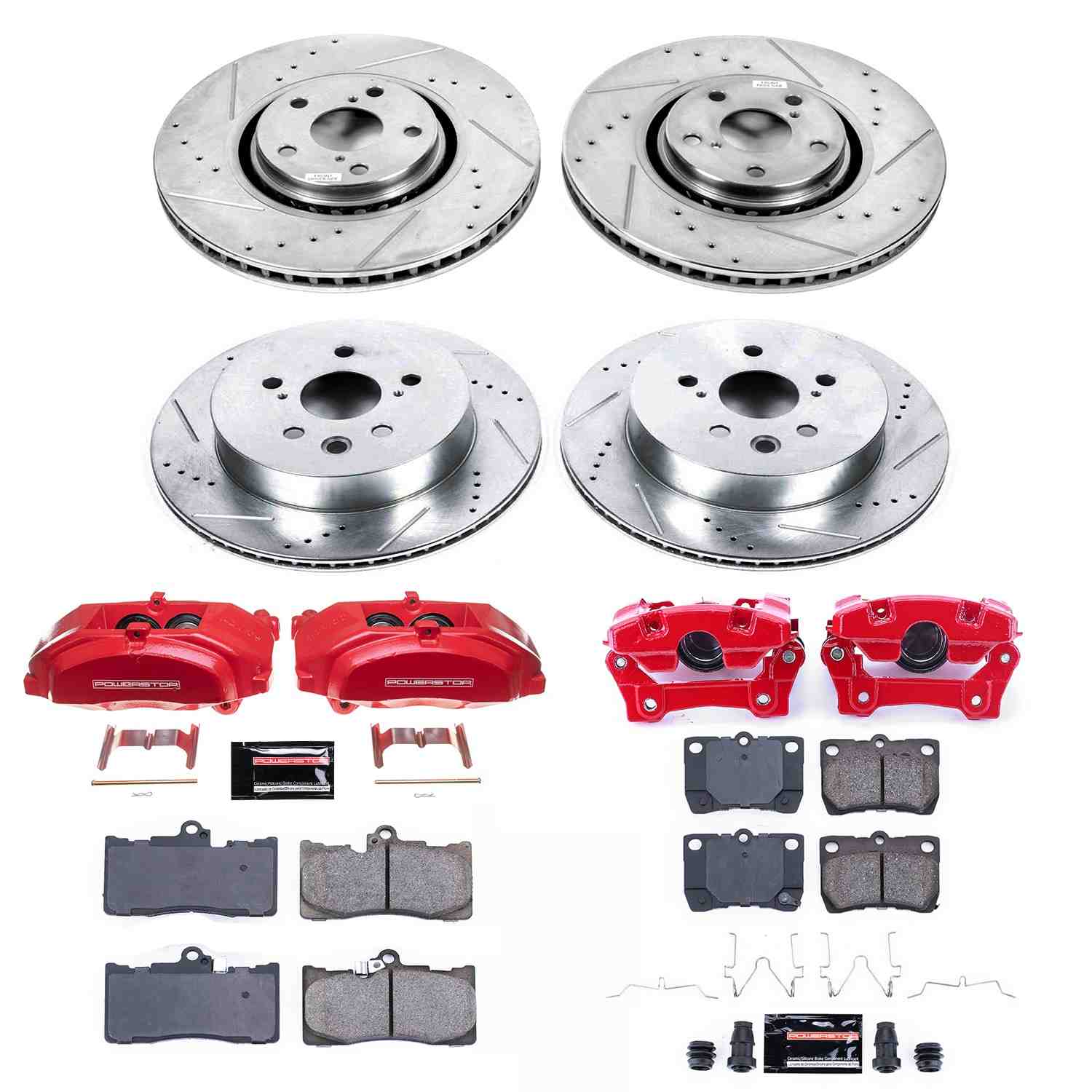 Power Stop 07-11 Lexus GS350 Front & Rear Z23 Evolution Sport Brake Kit w/Calipers