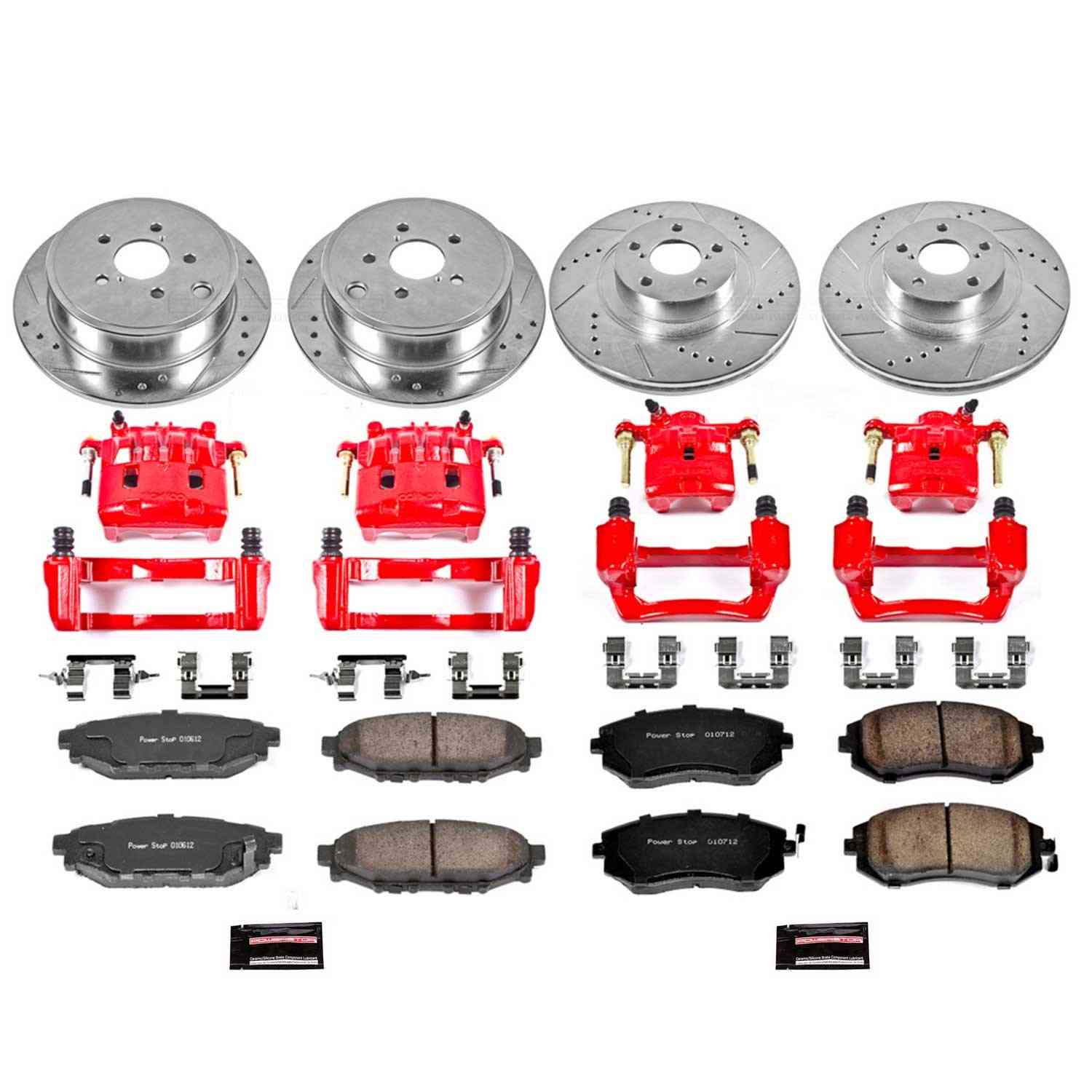 Power Stop 09-10 Subaru Forester Front & Rear Z23 Evolution Sport Brake Kit w/Calipers