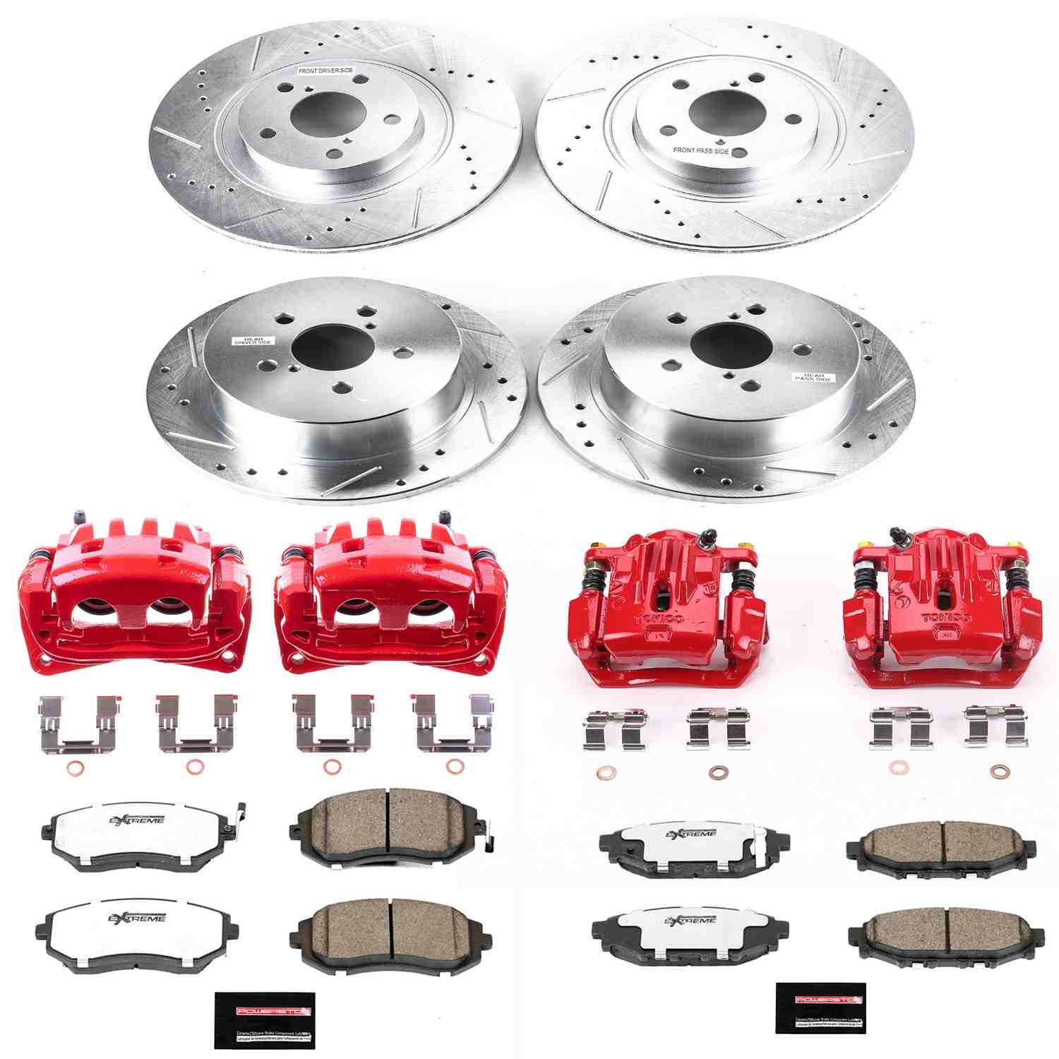 Power Stop 06-09 Subaru Legacy Front & Rear Z26 Street Warrior Brake Kit w/Calipers