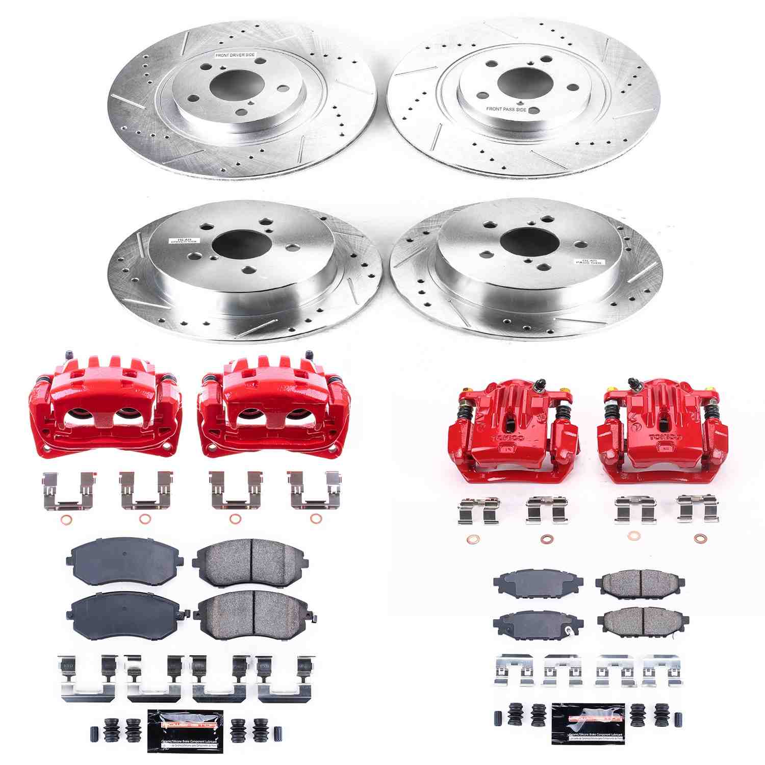 Power Stop 06-09 Subaru Legacy Front & Rear Z23 Evolution Sport Brake Kit w/Calipers