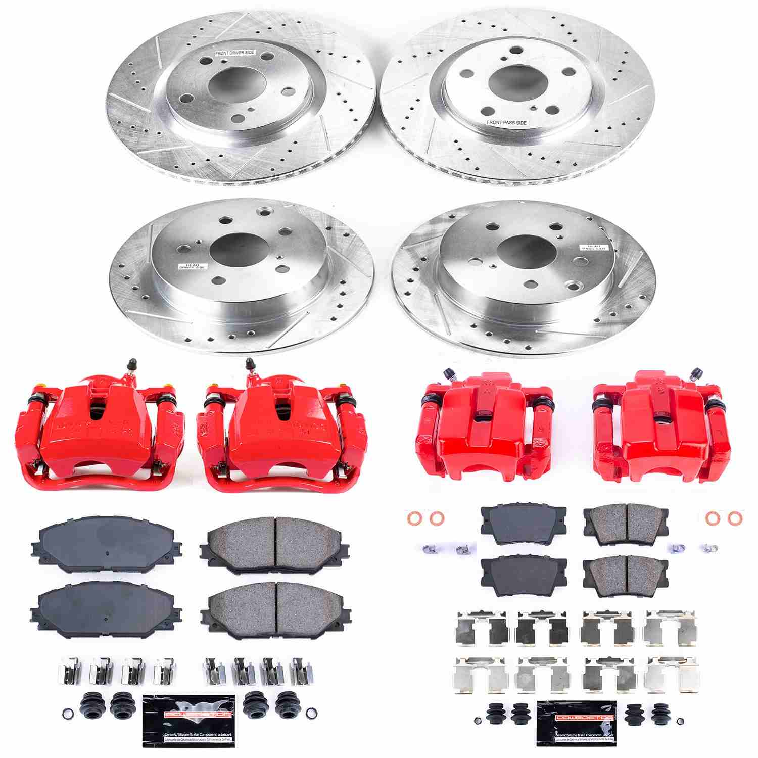 Power Stop 09-10 Pontiac Vibe Front & Rear Z23 Evolution Sport Brake Kit w/Calipers