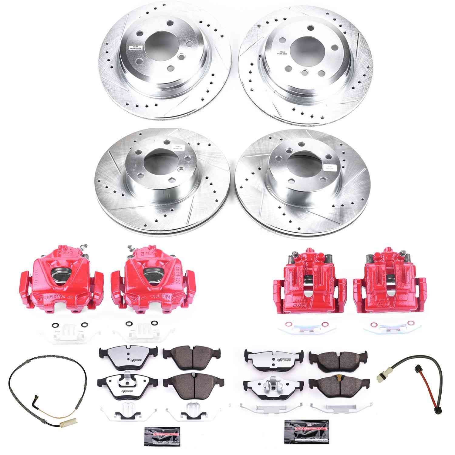 Power Stop 09-10 BMW 328i xDrive Front & Rear Z26 Street Warrior Brake Kit w/Calipers