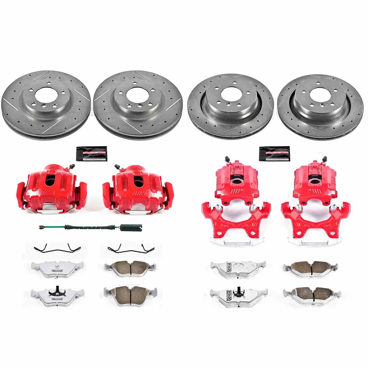 Power Stop 95-99 BMW M3 Front & Rear Z26 Street Warrior Brake Kit w/Calipers