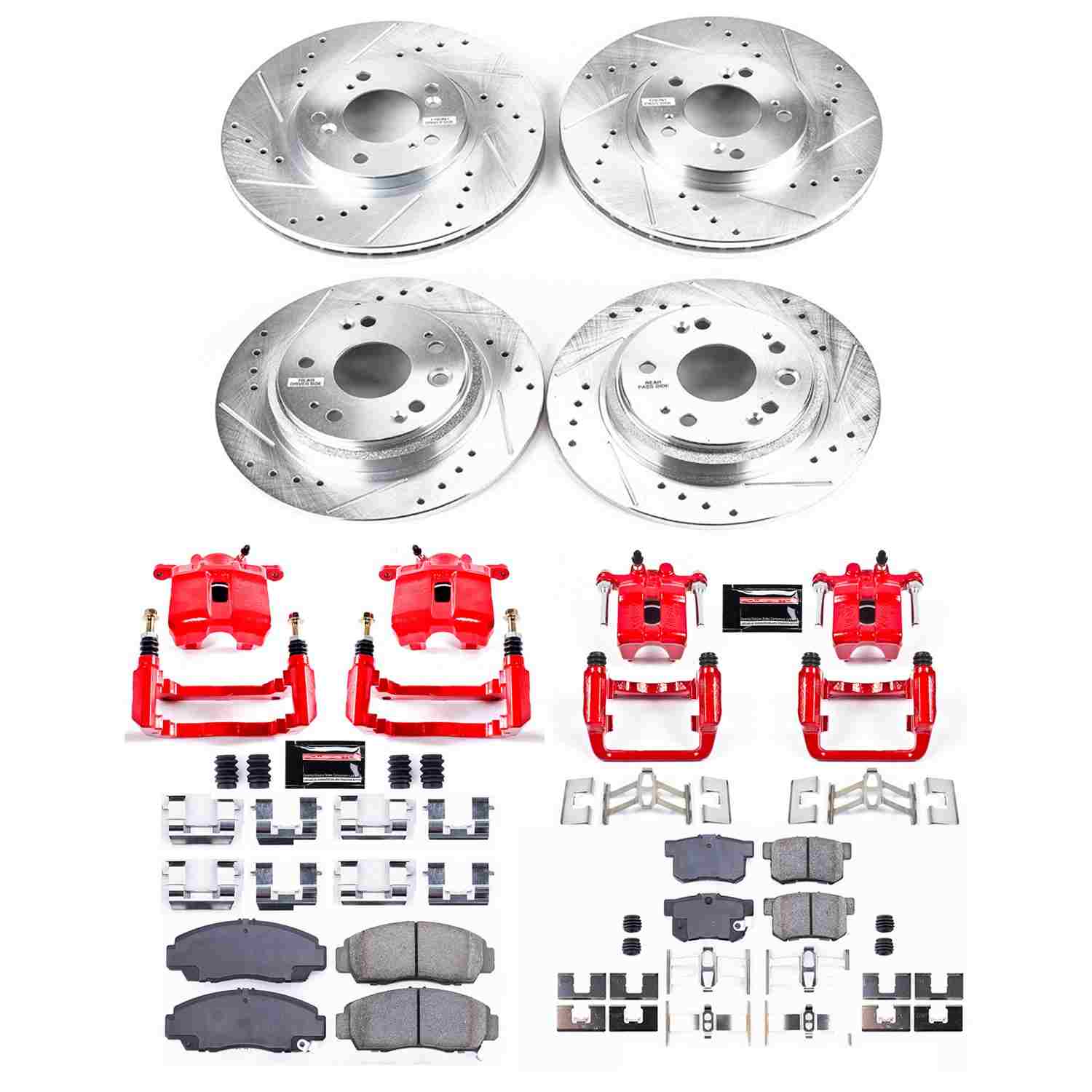 Power Stop 02-04 Acura RL Front & Rear Z23 Evolution Sport Brake Kit w/Calipers