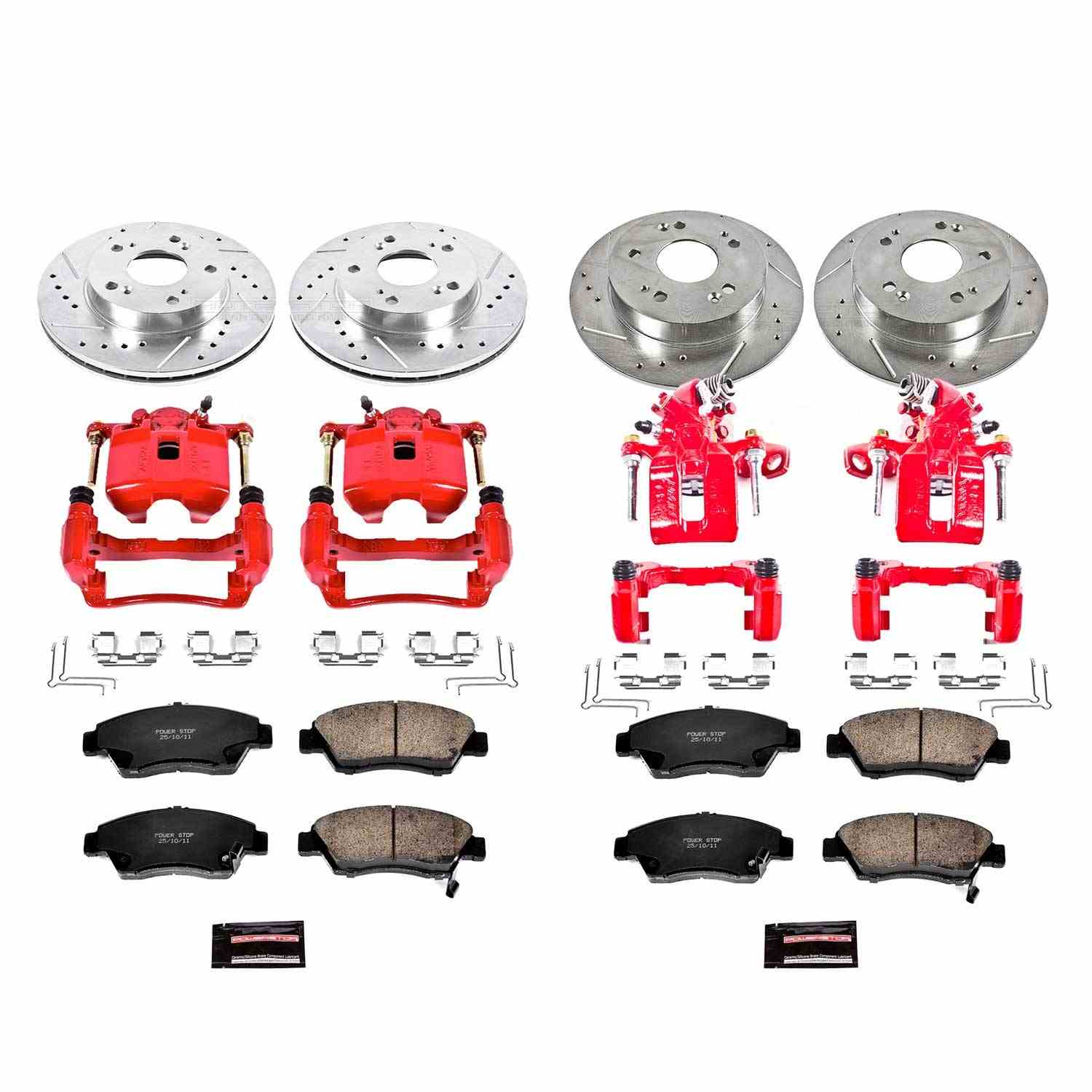 Power Stop 09-11 Honda Civic Front & Rear Z23 Evolution Sport Brake Kit w/Calipers