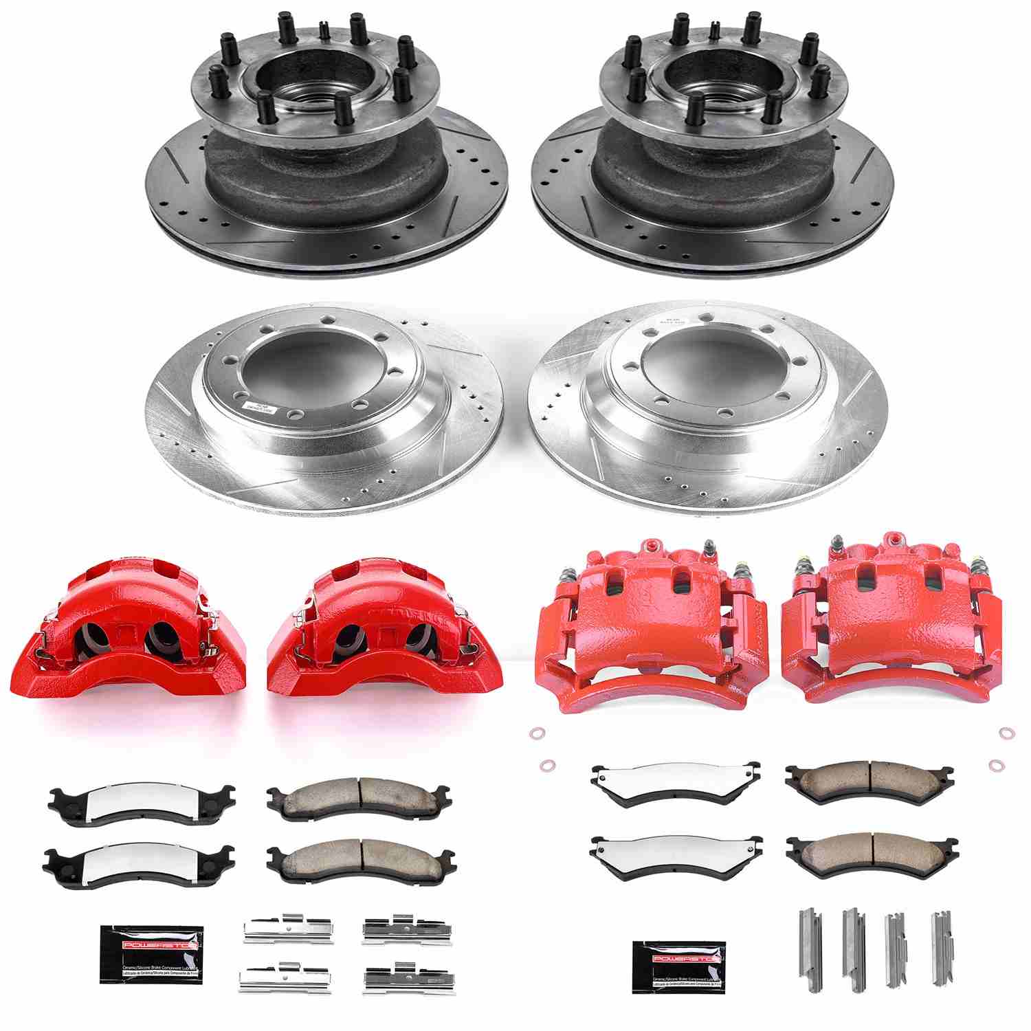 Power Stop 99-02 Ford E-350 Econoline Club Wagon Front & Rear Z36 Truck & Tow Kit w/Calipers