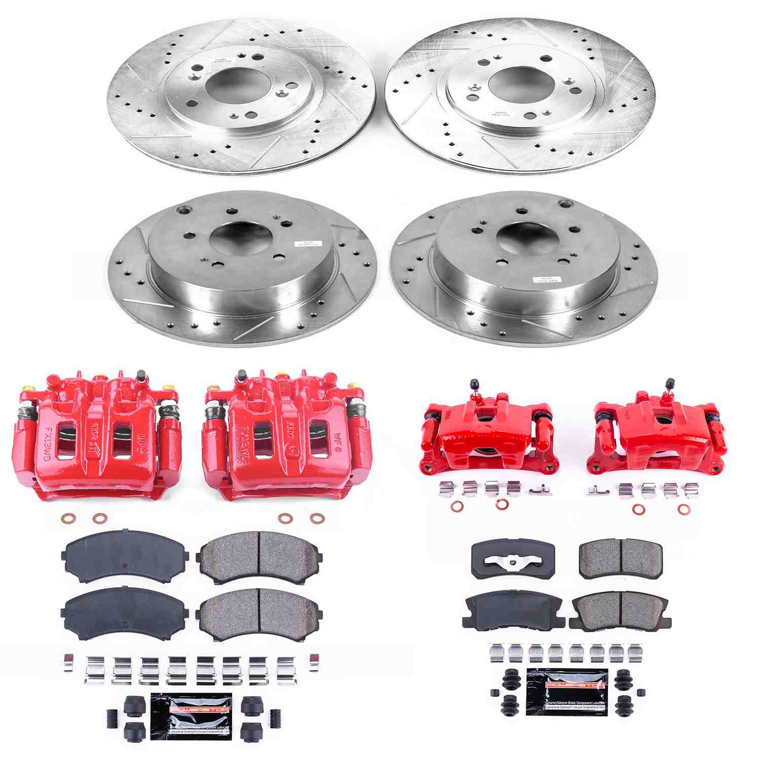 Power Stop 04-08 Mitsubishi Endeavor Front & Rear Z23 Evolution Sport Brake Kit w/Calipers