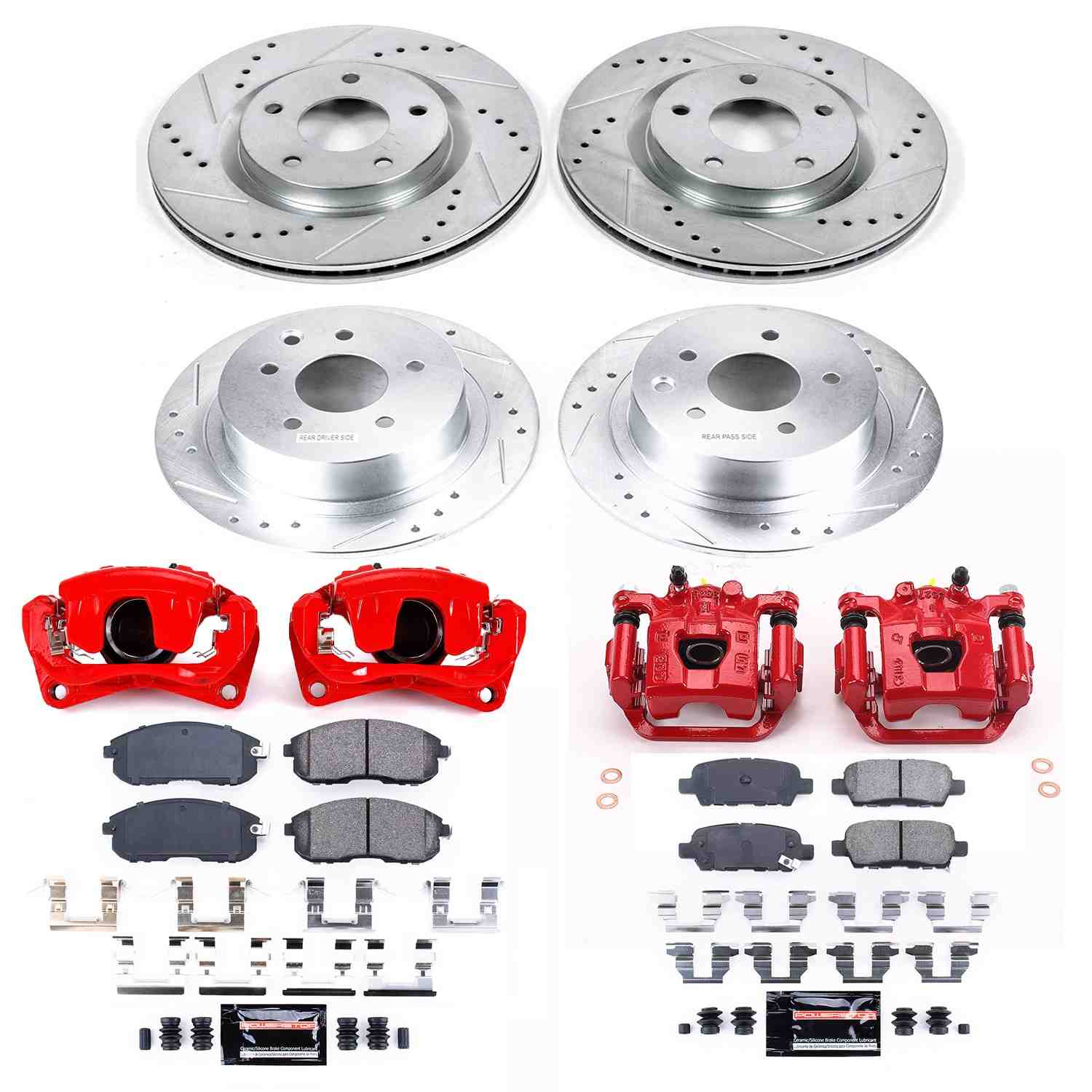 Power Stop 07-10 Nissan Sentra Front & Rear Z23 Evolution Sport Brake Kit w/Calipers