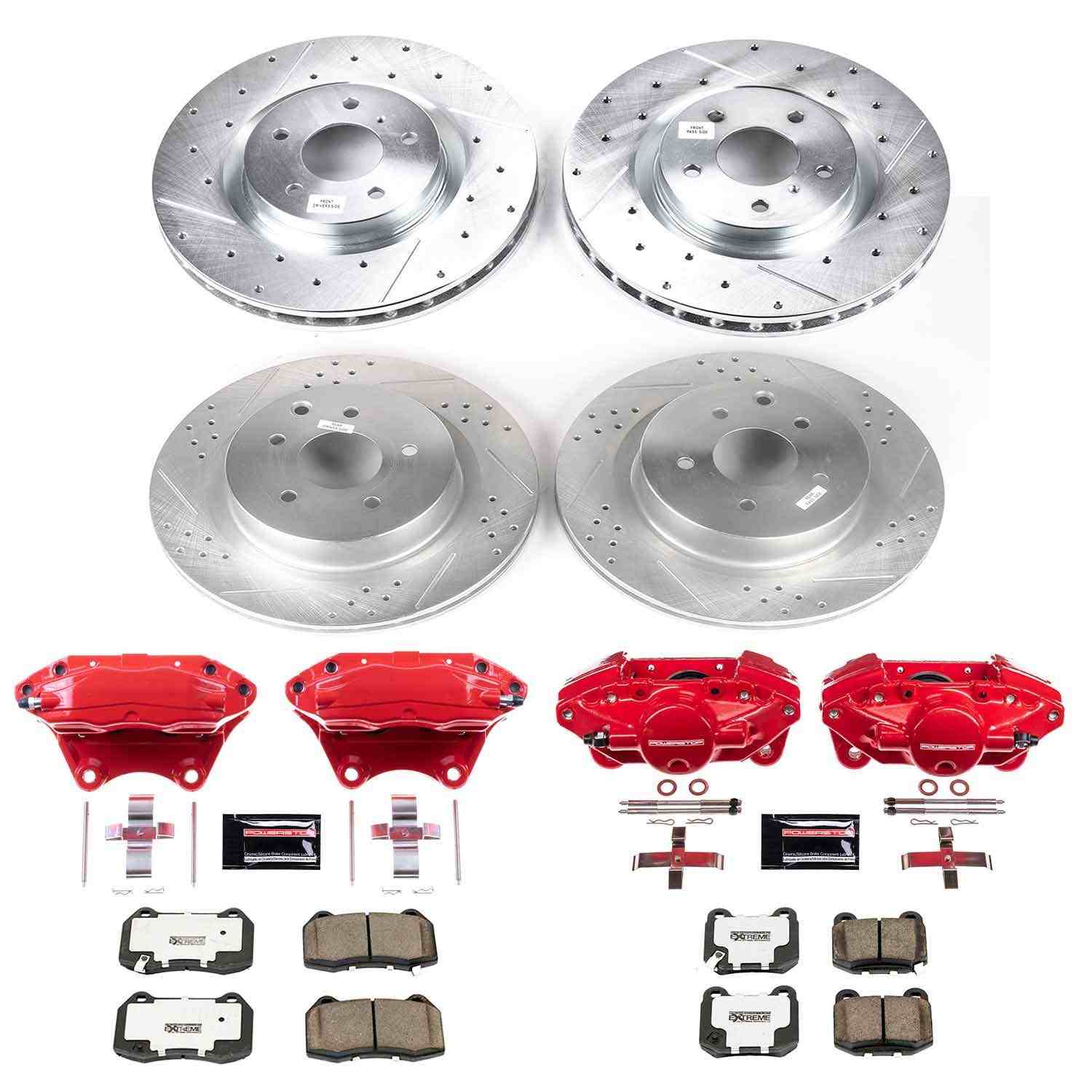 Power Stop 03-04 Infiniti G35 Front & Rear Z26 Street Warrior Brake Kit w/Calipers
