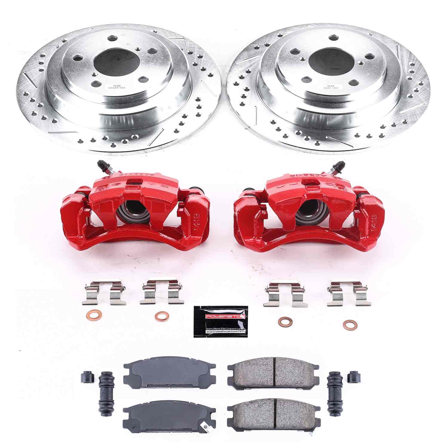Power Stop 1998 Subaru Impreza Rear Z23 Evolution Sport Brake Kit w/Calipers