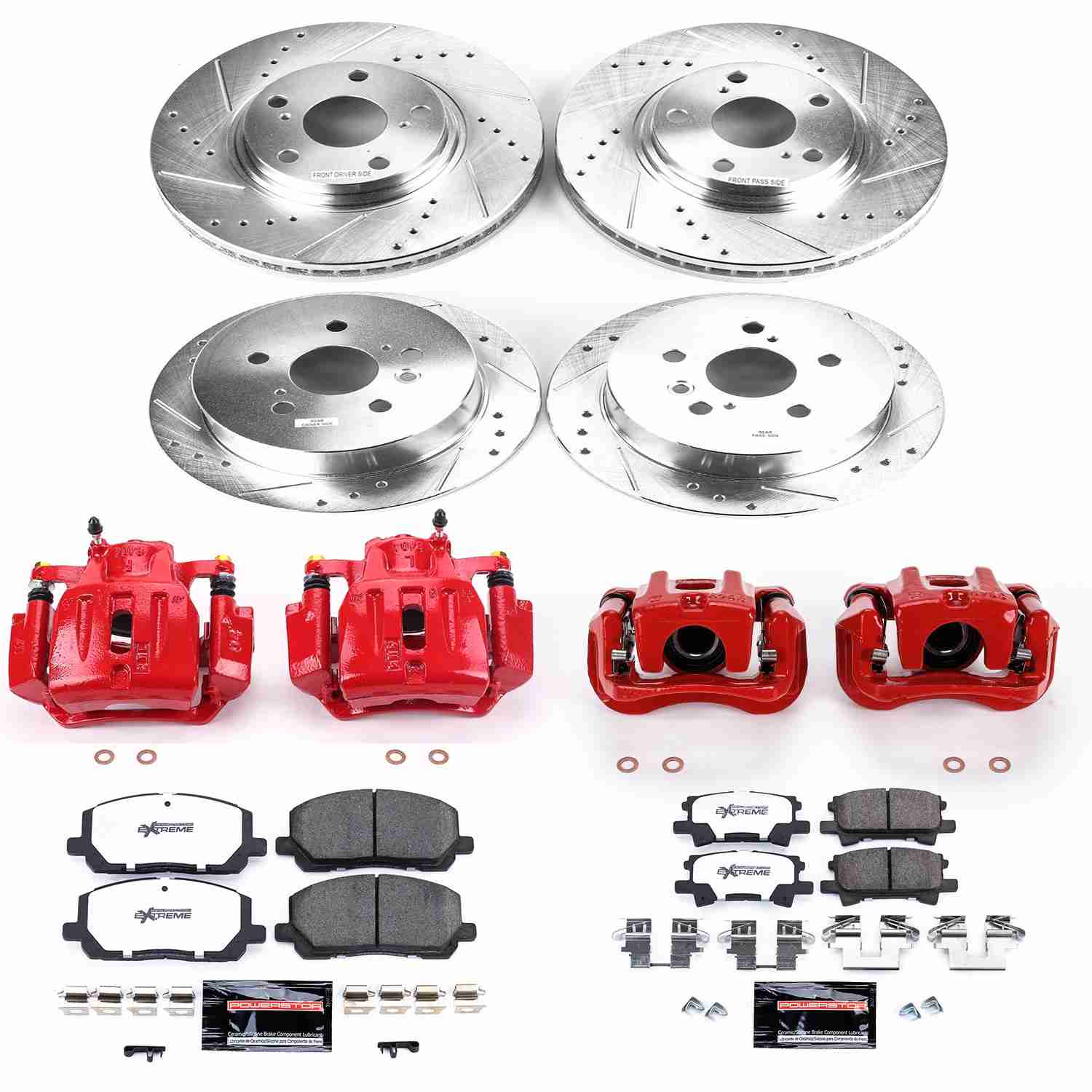 Power Stop 04-07 Toyota Highlander Front & Rear Z23 Evolution Sport Brake Kit w/Calipers