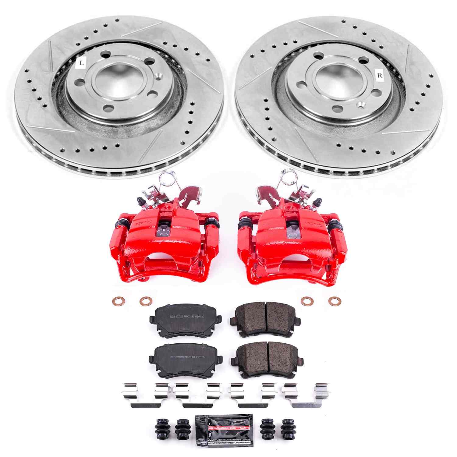 Power Stop 04-09 Audi S4 Rear Z23 Evolution Sport Brake Kit w/Calipers