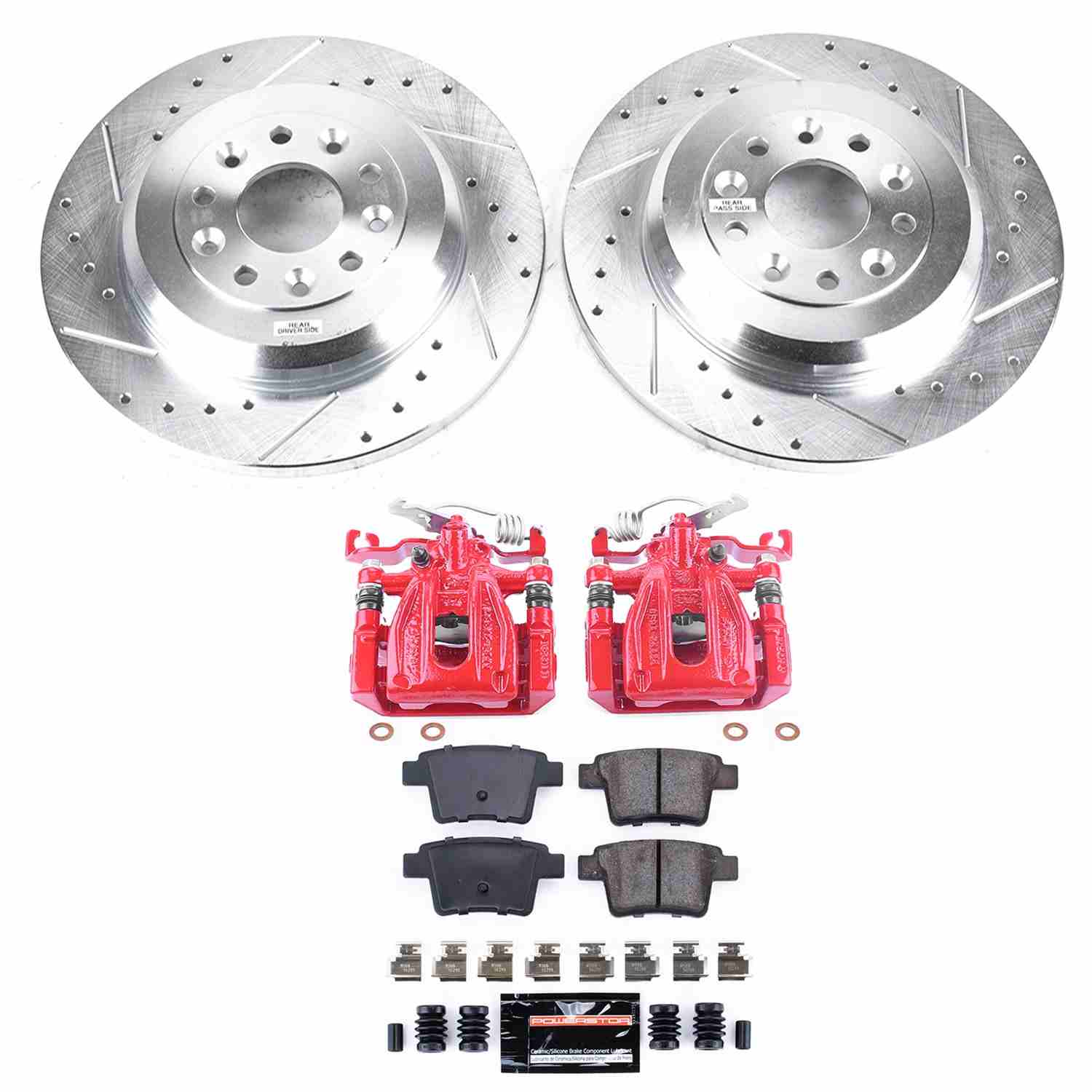 Power Stop 05-07 Ford Five Hundred Rear Z23 Evolution Sport Brake Kit w/Calipers