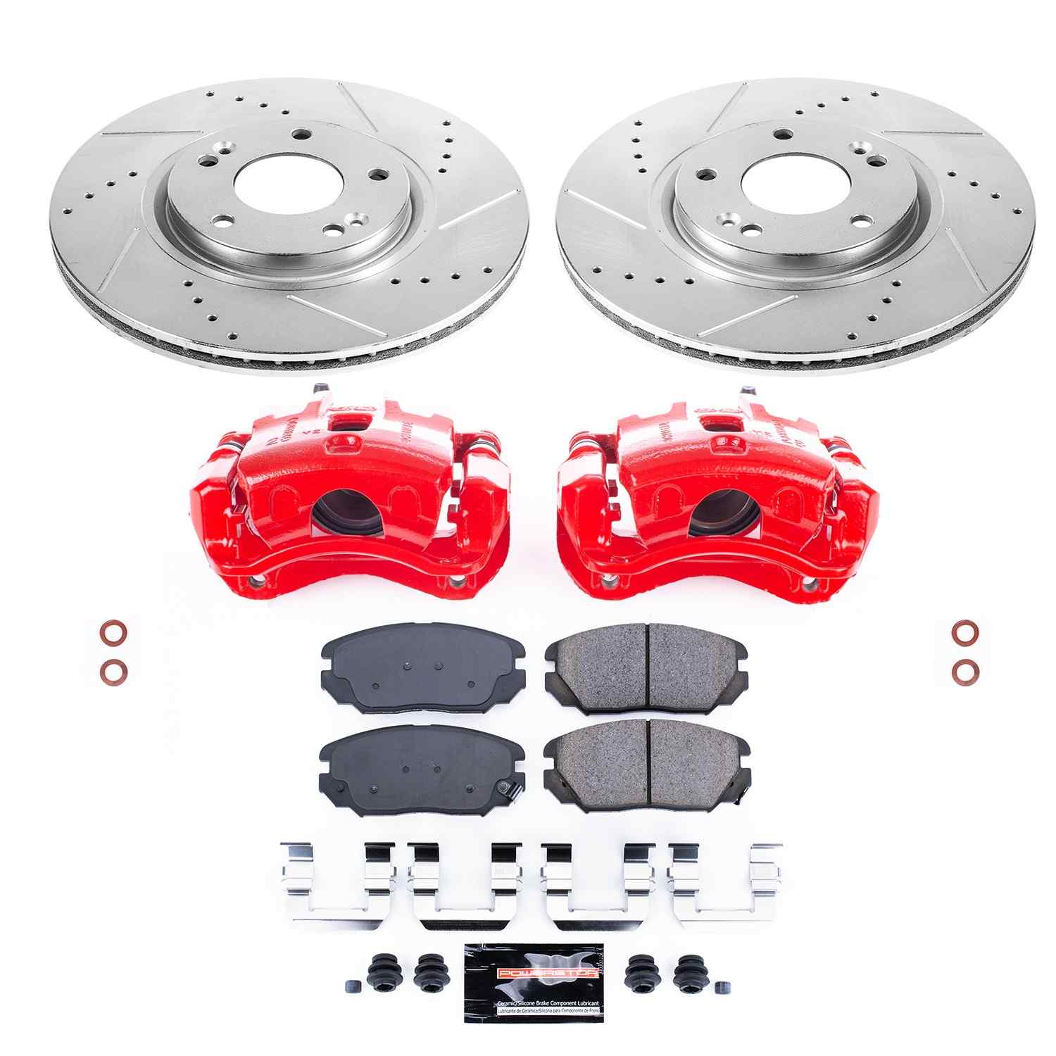 Power Stop 09-11 Hyundai Azera Front Z23 Evolution Sport Brake Kit w/Calipers