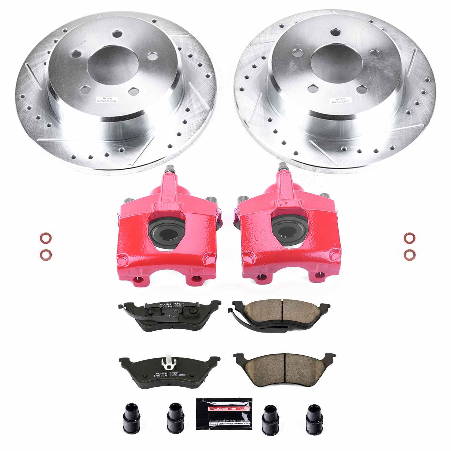 Power Stop 01-07 Chrysler Town & Country Rear Z23 Evolution Sport Brake Kit w/Calipers