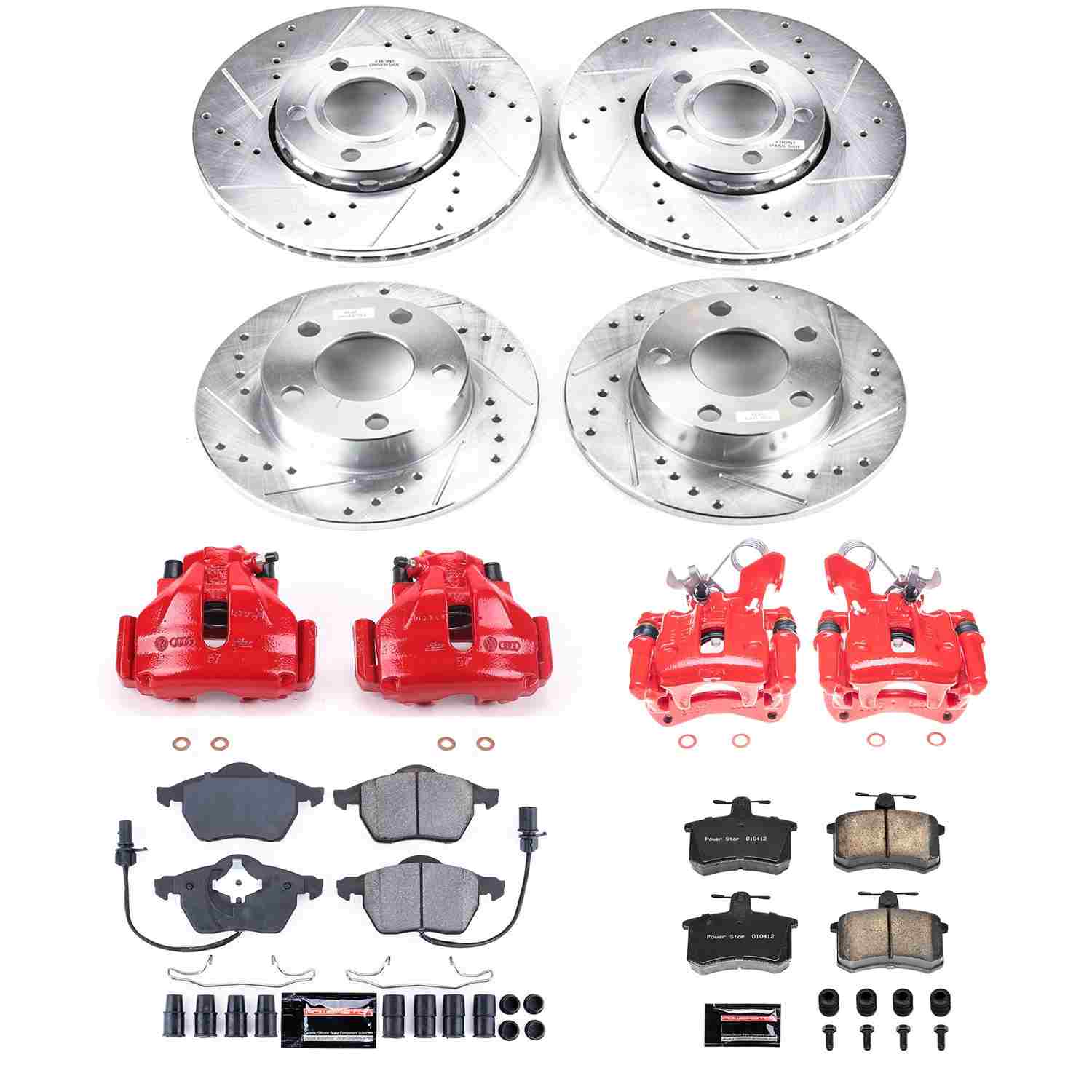 Power Stop 99-01 Audi A4 Quattro Front & Rear Z23 Evolution Sport Brake Kit w/Calipers