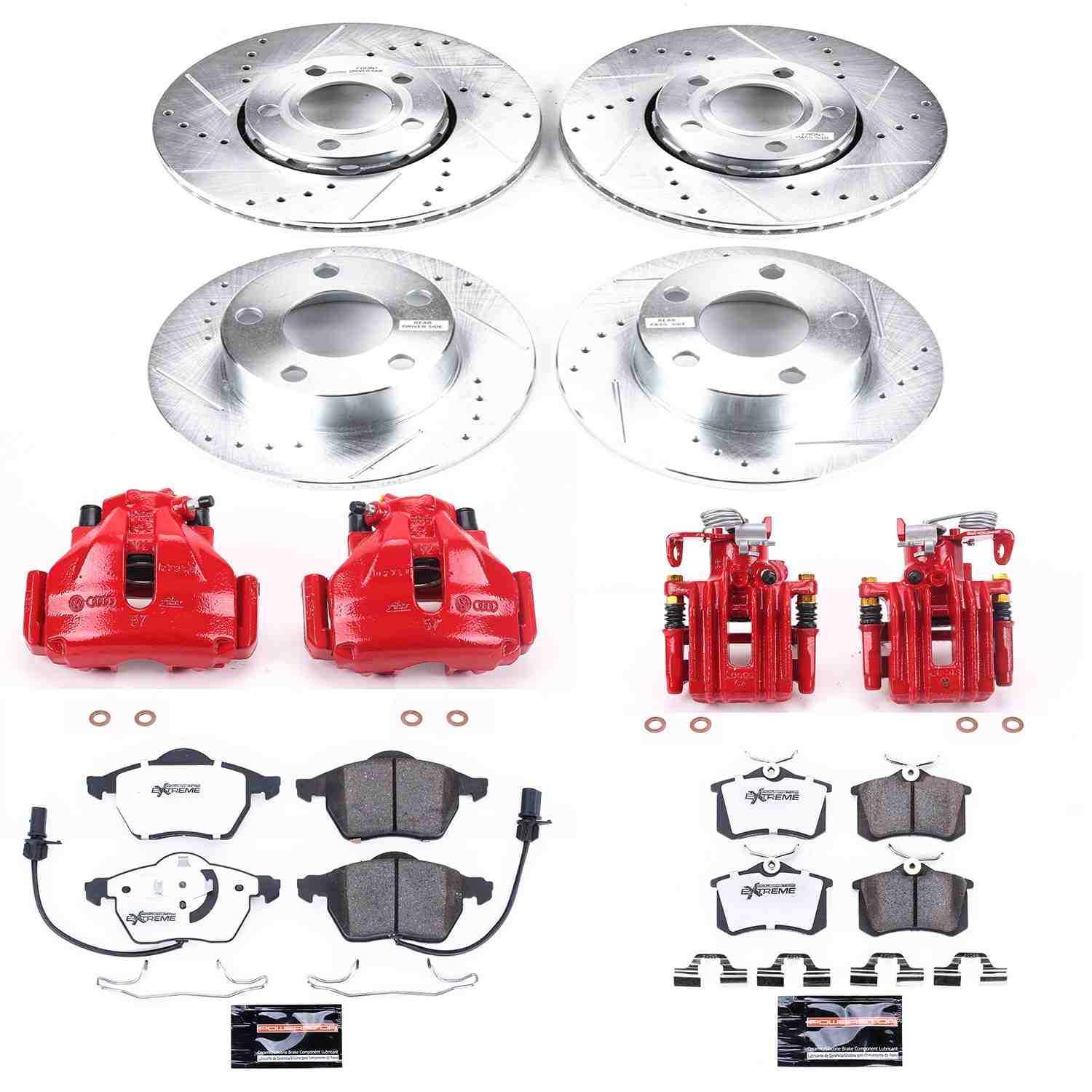 Power Stop 98-01 Audi A6 Quattro Front & Rear Z26 Street Warrior Brake Kit w/Calipers