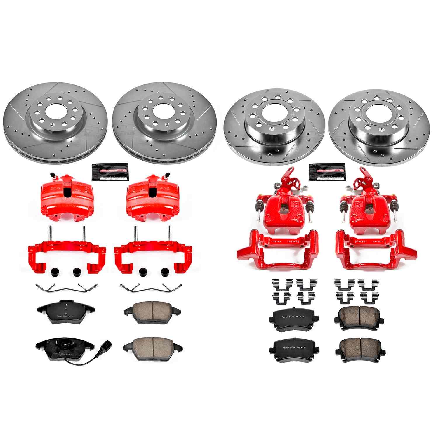 Power Stop 2008 Audi A3 Front & Rear Z23 Evolution Sport Brake Kit w/Calipers