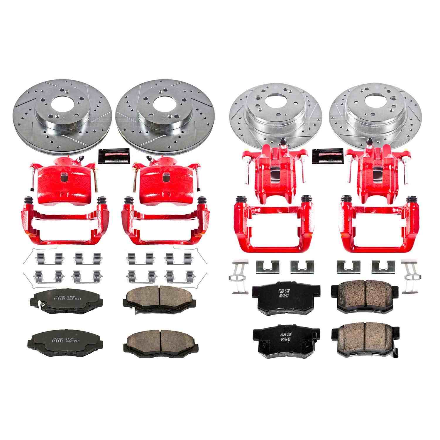 Power Stop 03-11 Honda Element Front & Rear Z23 Evolution Sport Brake Kit w/Calipers