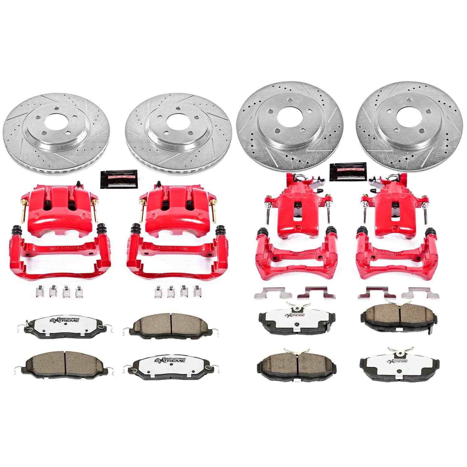 Power Stop 11-14 Ford Mustang Front & Rear Z26 Street Warrior Brake Kit w/Calipers