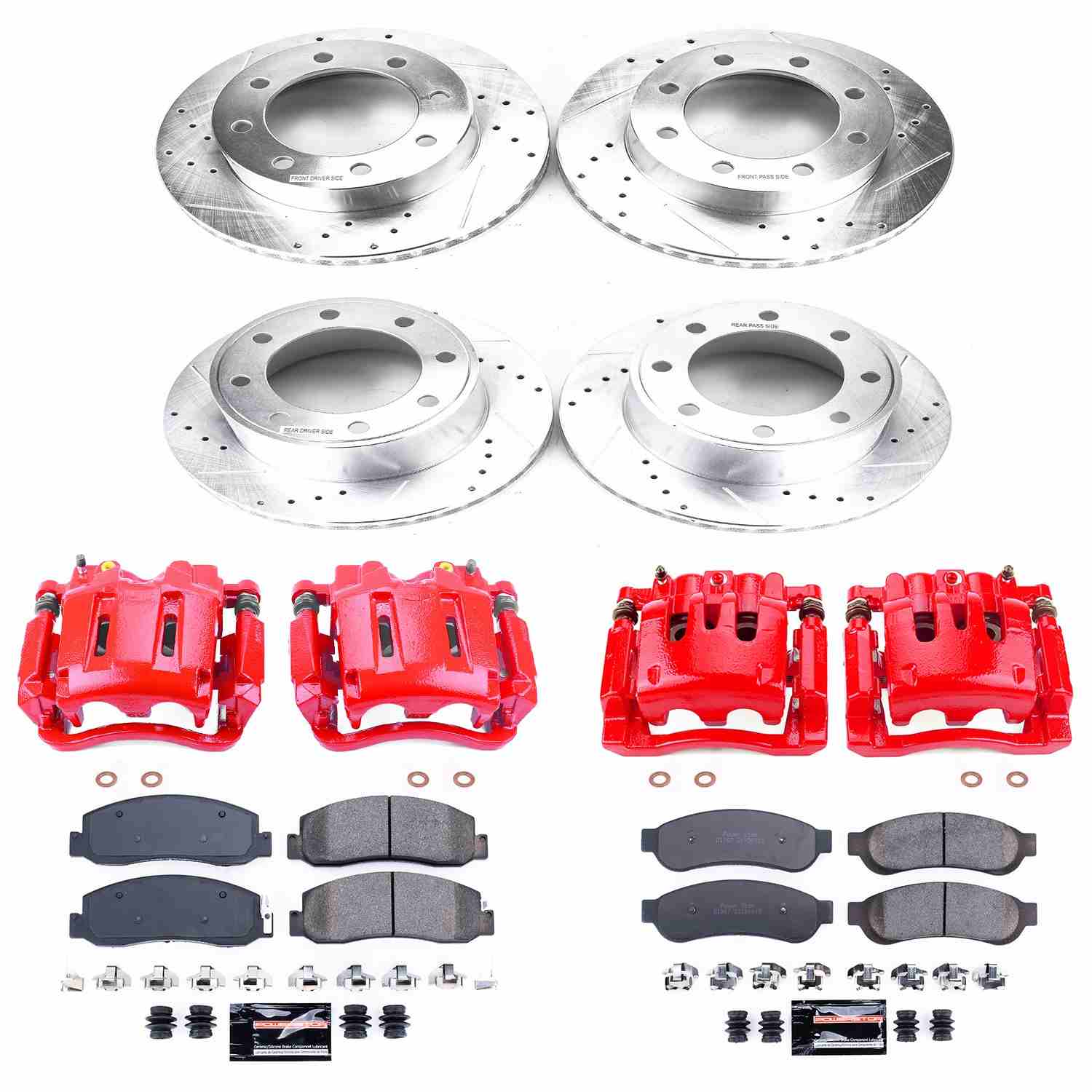 Power Stop 09-10 Ford F-250 Super Duty Front & Rear Z23 Evolution Kit w/Cals