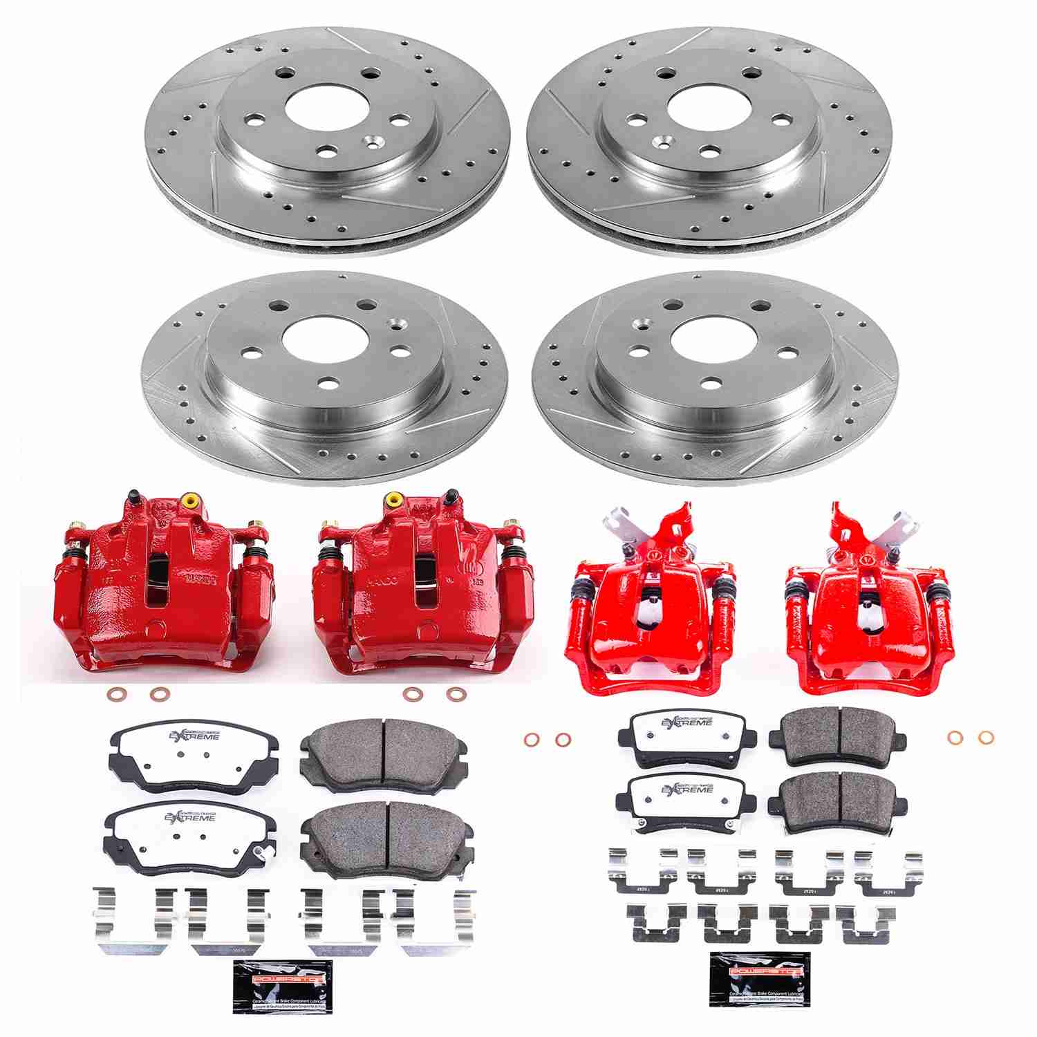 Power Stop 12-16 Buick LaCrosse Front & Rear Z26 Street Warrior Brake Kit w/Calipers