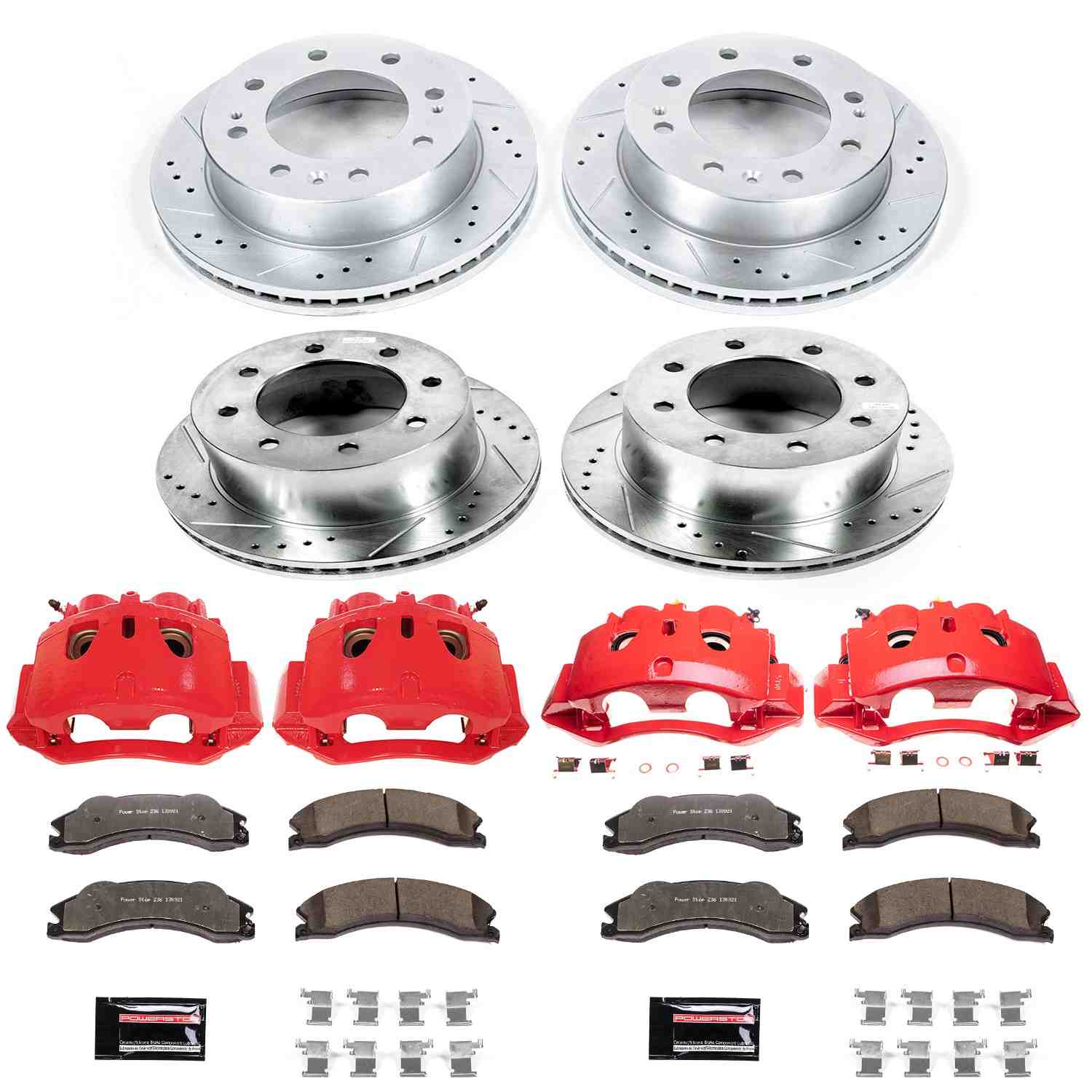 Power Stop 2011 Chevrolet Silverado 3500 HD Front & Rear Z36 Truck & Tow Kit w/Calipers
