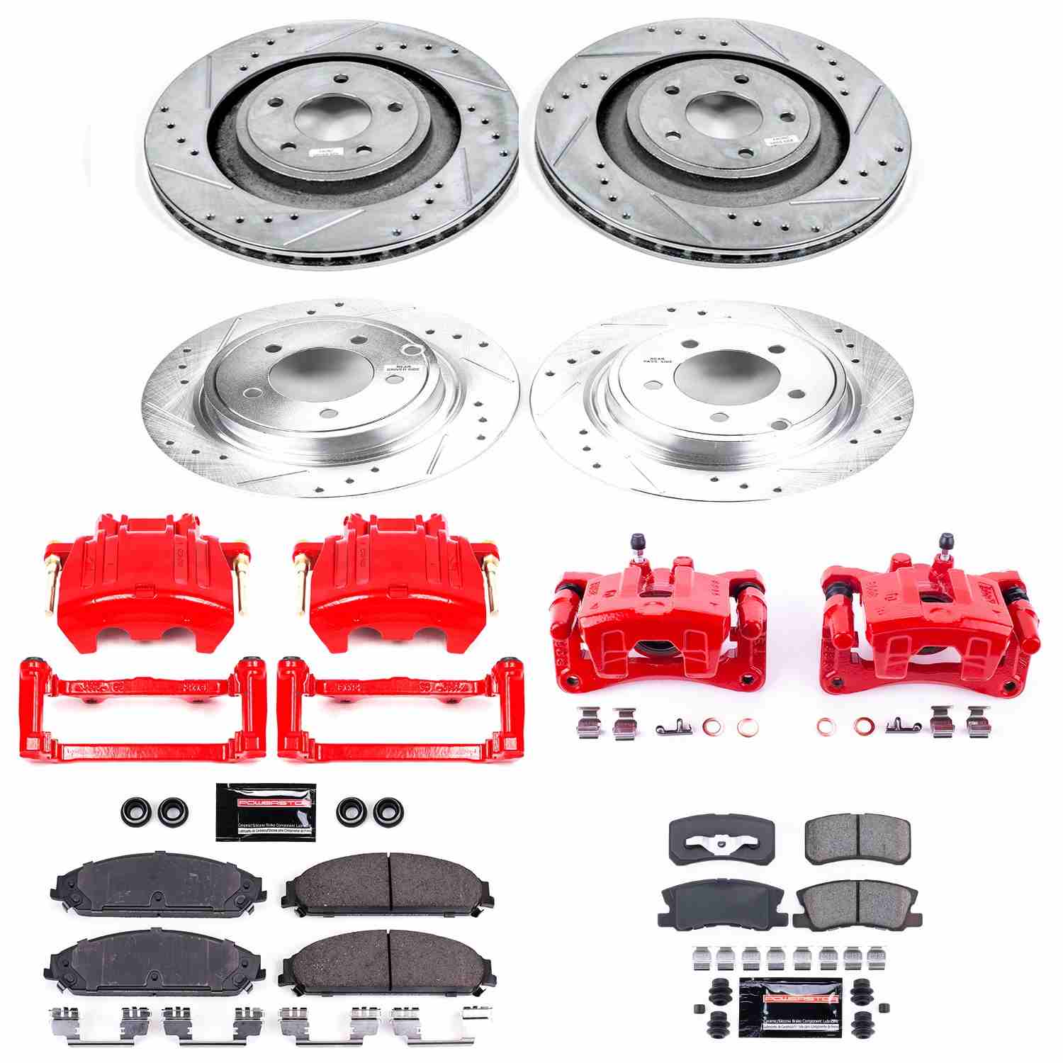 Power Stop 08-09 Dodge Caliber Front & Rear Z23 Evolution Sport Brake Kit w/Calipers