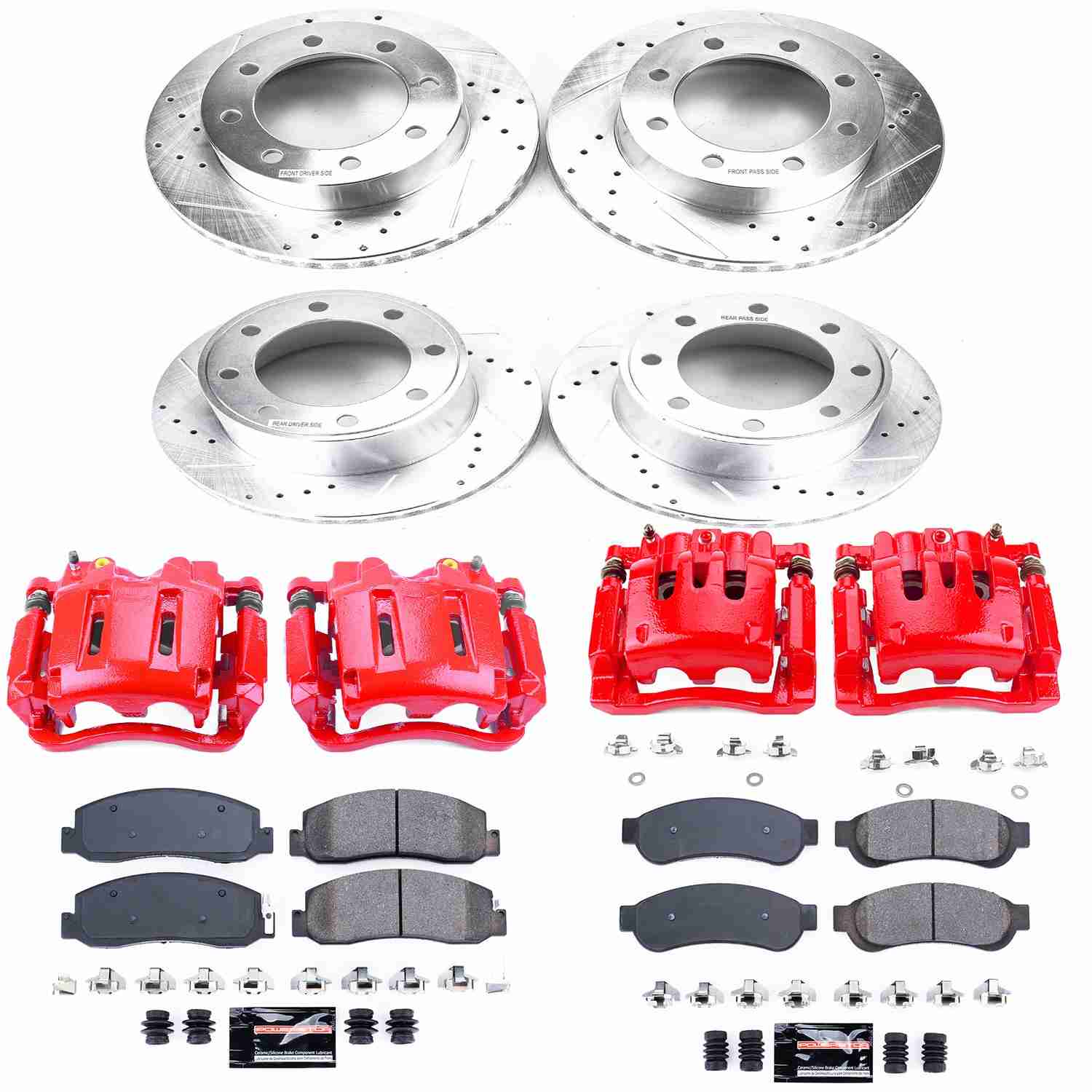 Power Stop 10-11 Ford F-250 Super Duty Front & Rear Z23 Evolution Kit w/Cals