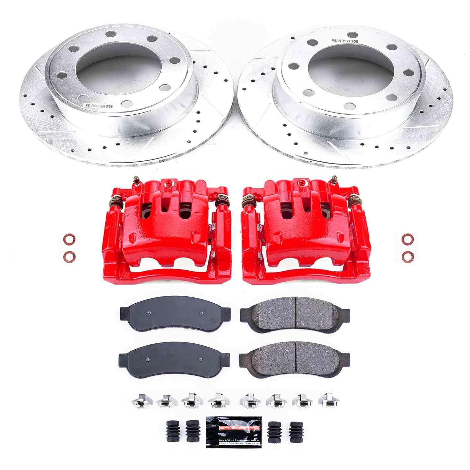 Power Stop 10-13 Ford F-250 Super Duty Rear Z23 Evolution Kit w/Cals
