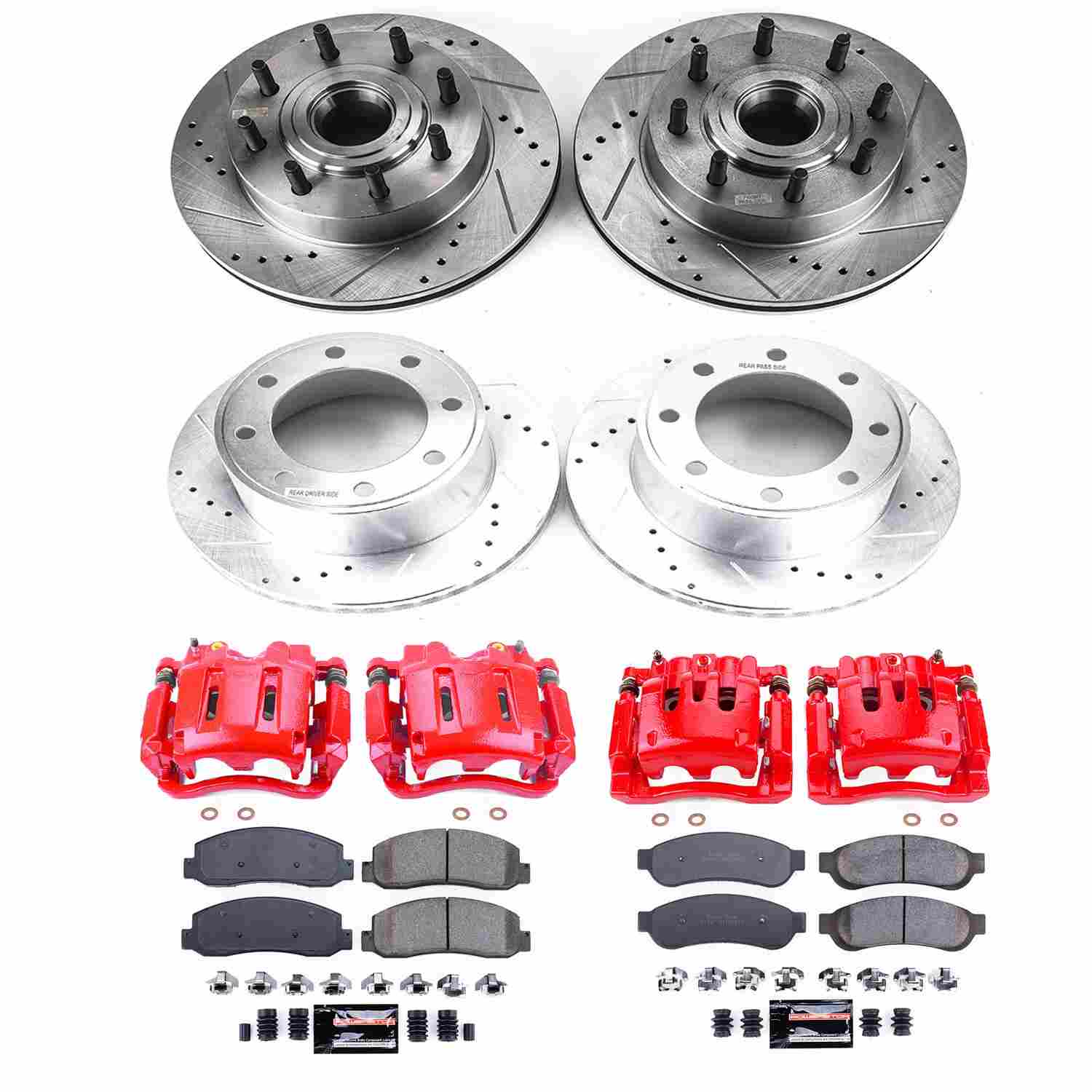 Power Stop 07-08 Ford F-250 Super Duty Front & Rear Z23 Evolution Kit w/Calipers