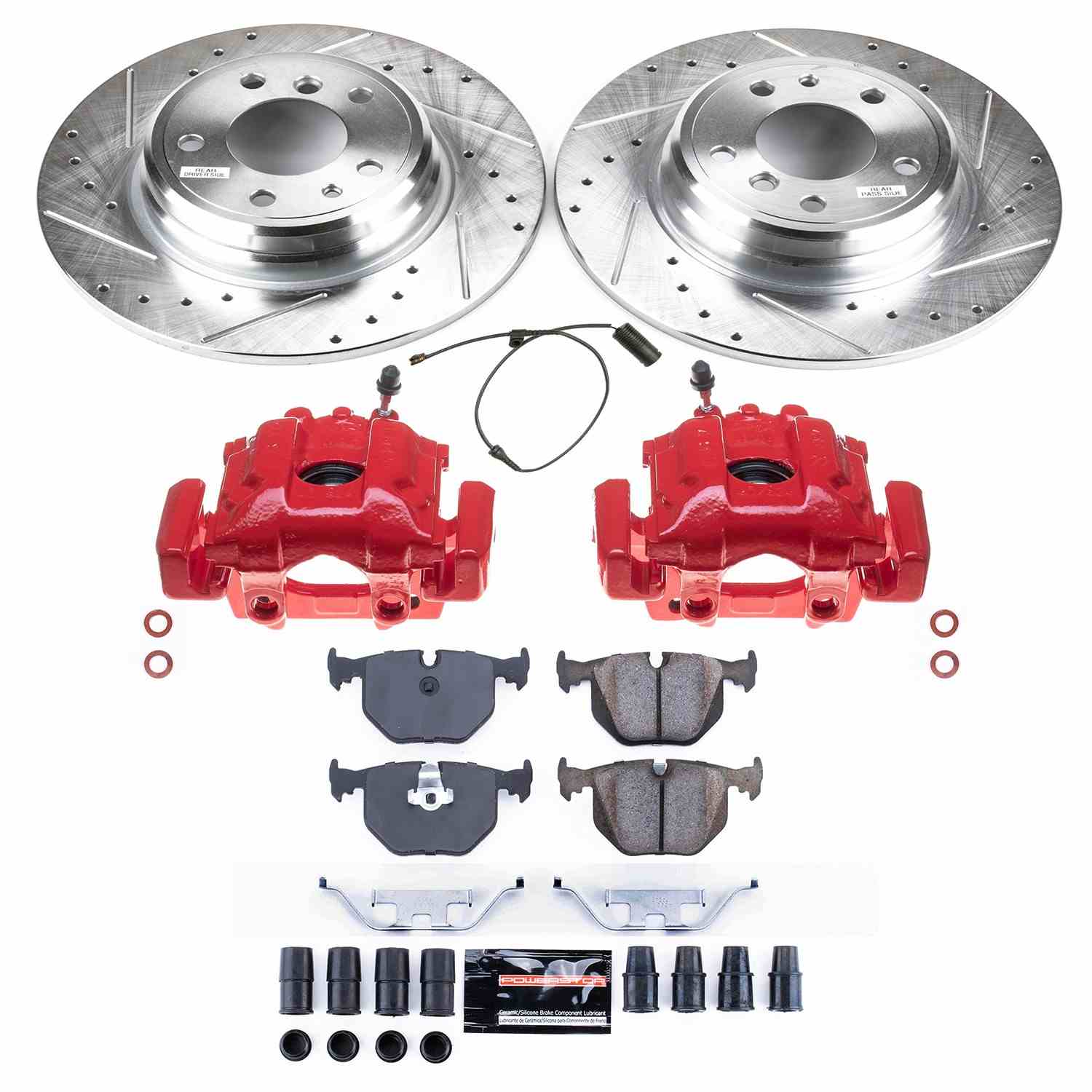 Power Stop 1995 BMW 740i Rear Z23 Evolution Sport Brake Kit w/Calipers