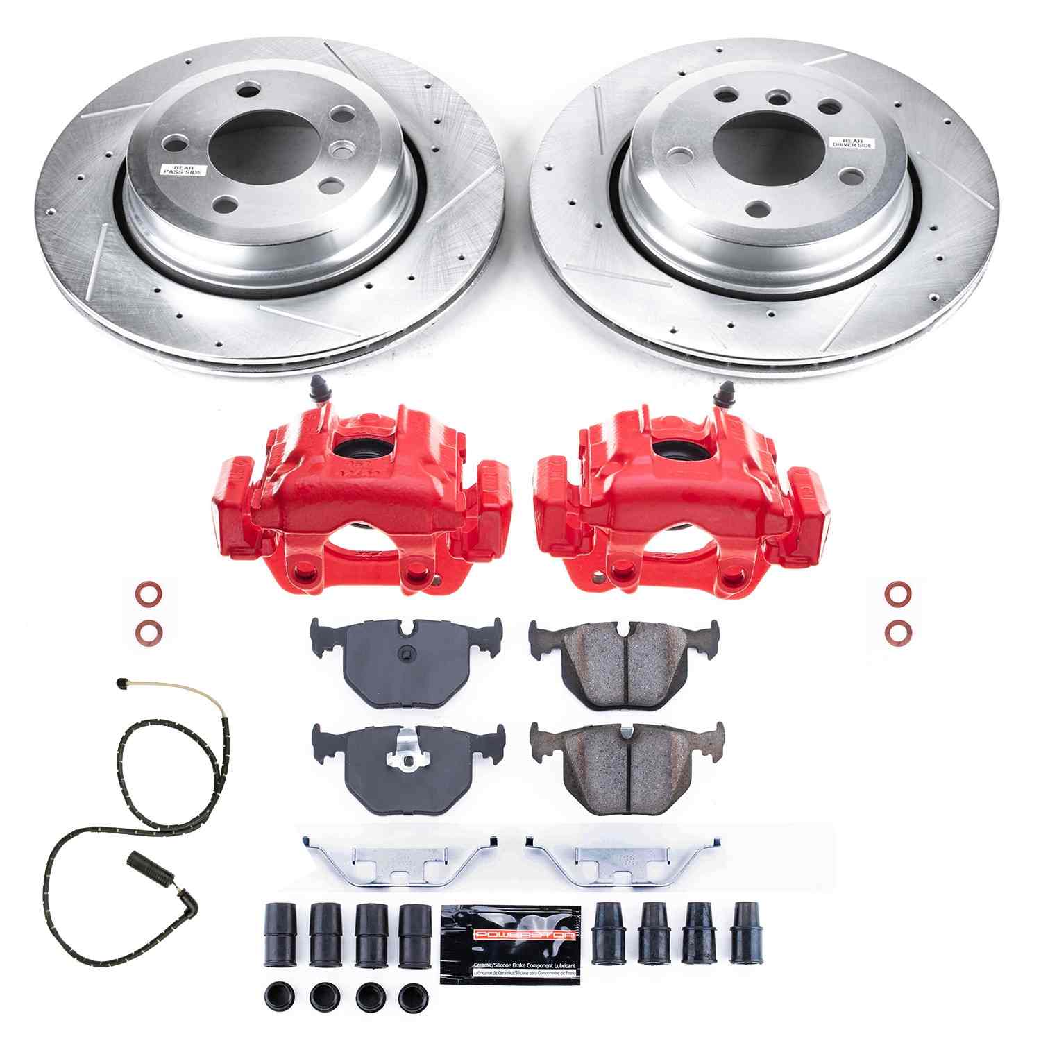 Power Stop 04-10 BMW X3 Rear Z23 Evolution Sport Brake Kit w/Calipers