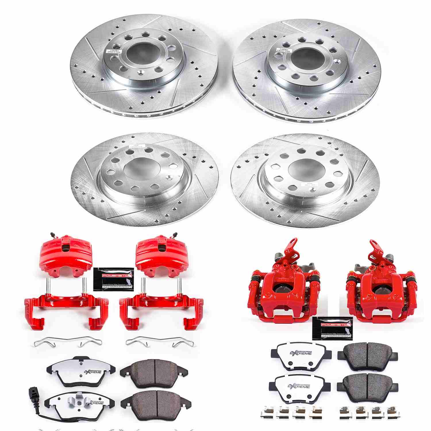 Power Stop 2012 Volkswagen Beetle Front & Rear Z26 Street Warrior Brake Kit w/Calipers