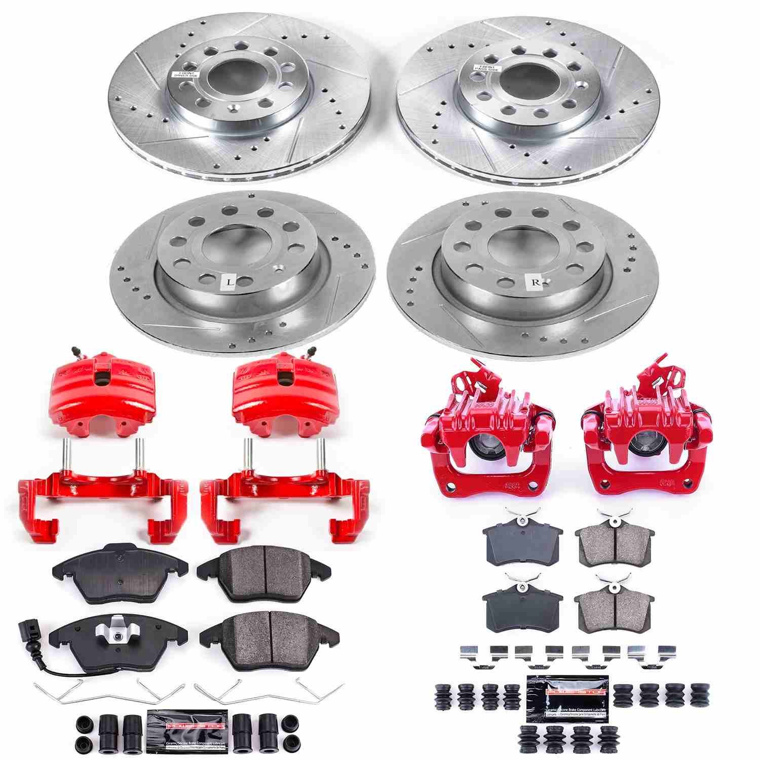 Power Stop 10-12 Audi A3 Front & Rear Z23 Evolution Sport Brake Kit w/Calipers