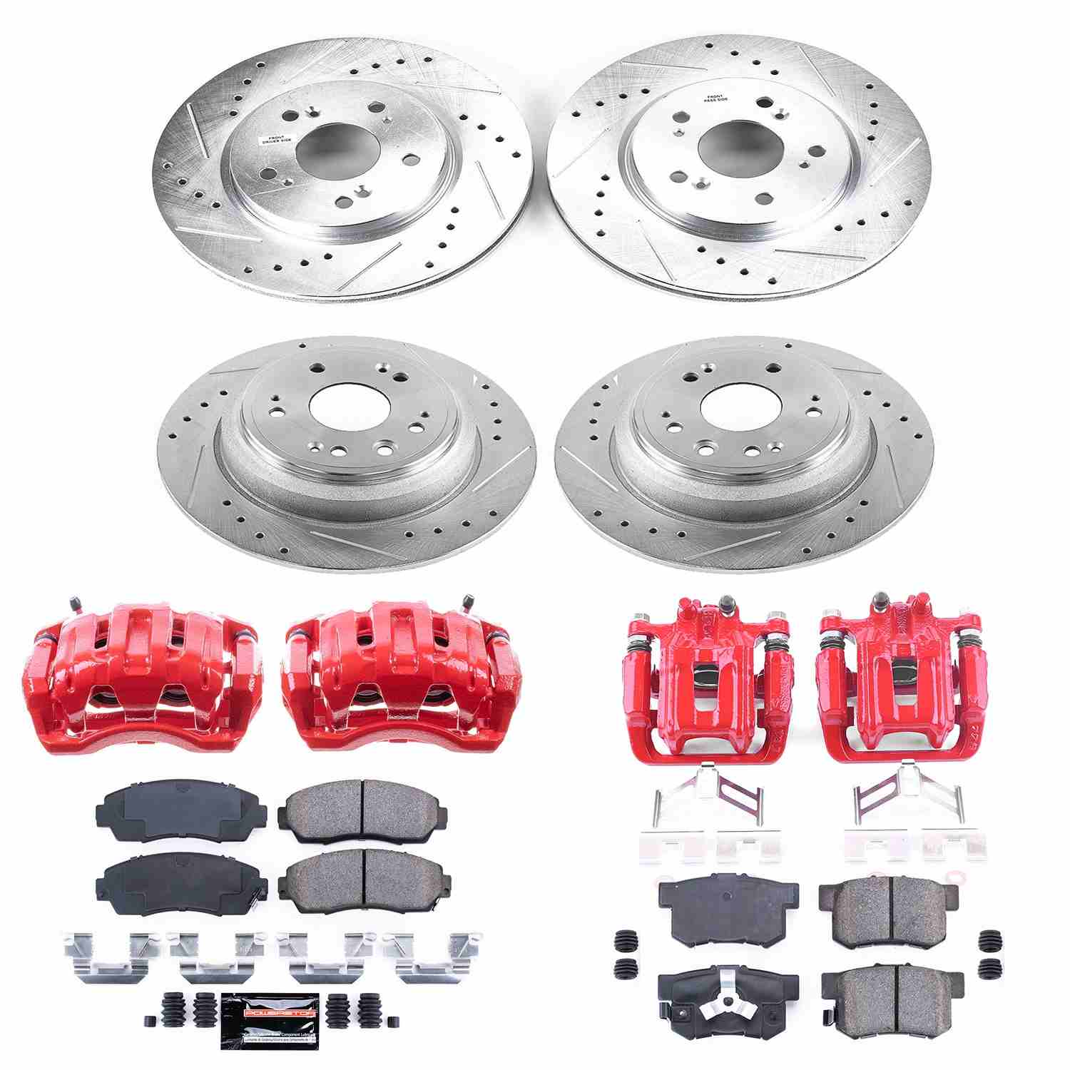 Power Stop 10-11 Honda Accord Crosstour Front & Rear Z23 Evolution Sport Brake Kit w/Calipers