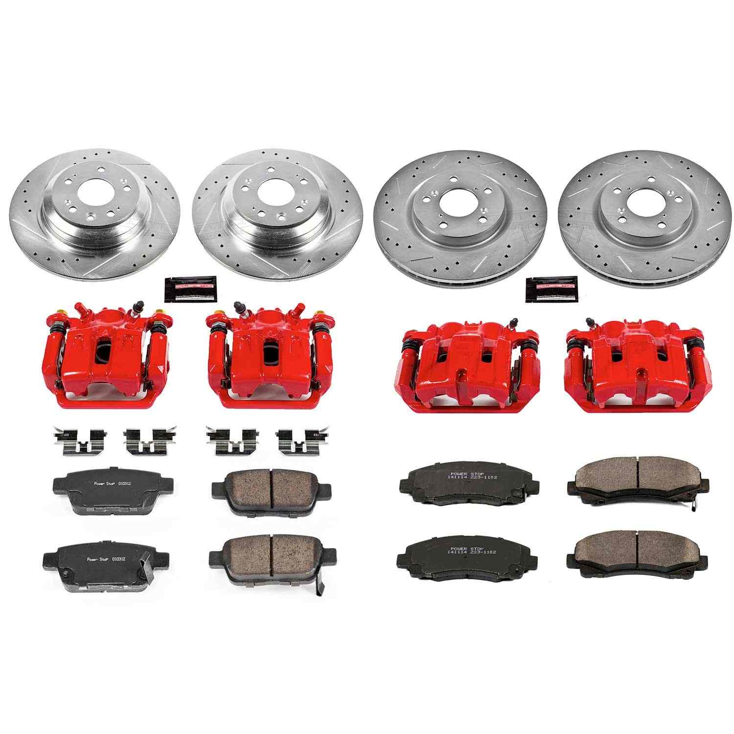 Power Stop 09-14 Acura TL Front & Rear Z23 Evolution Sport Brake Kit w/Calipers