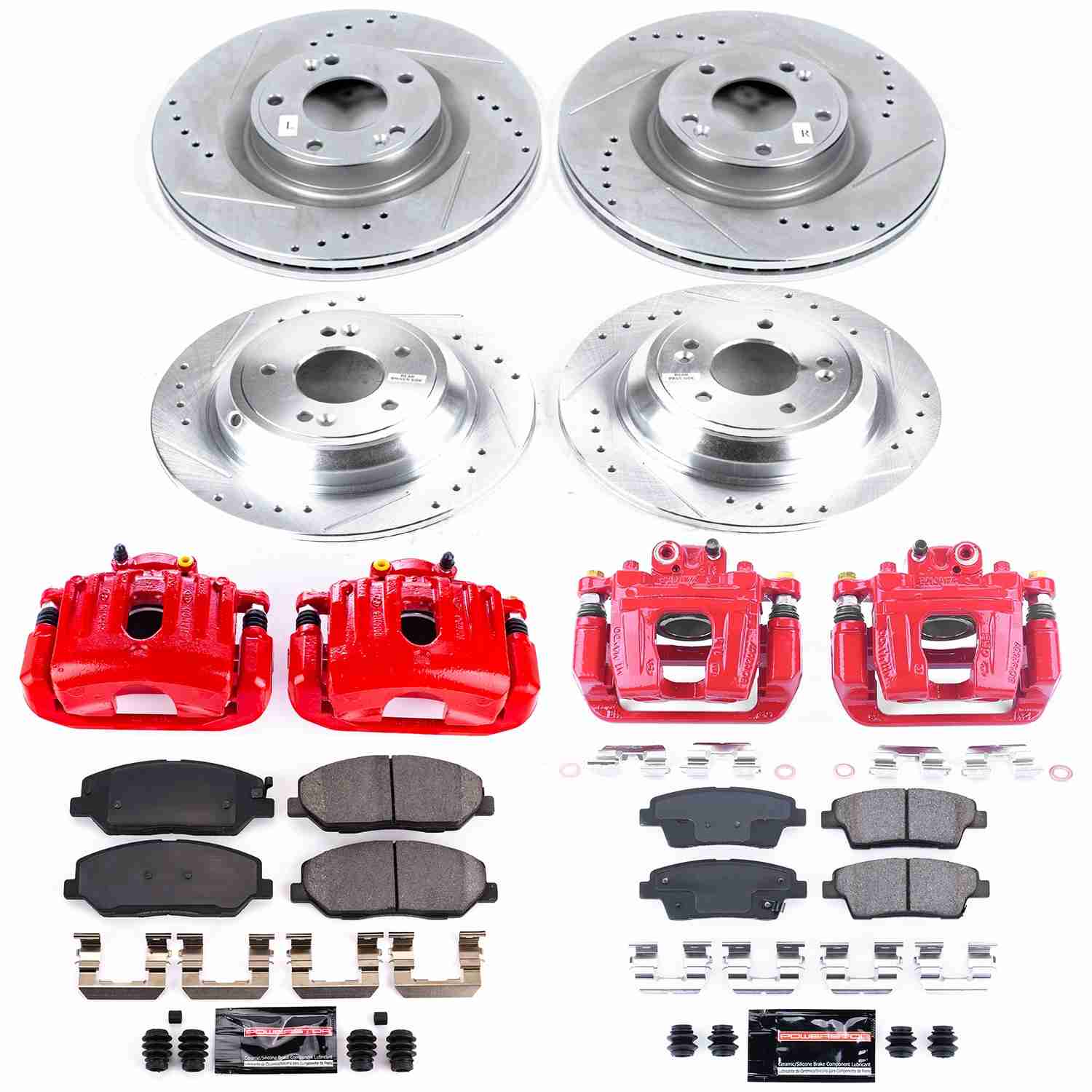 Power Stop 10-11 Hyundai Genesis Front & Rear Z23 Evolution Sport Brake Kit w/Calipers