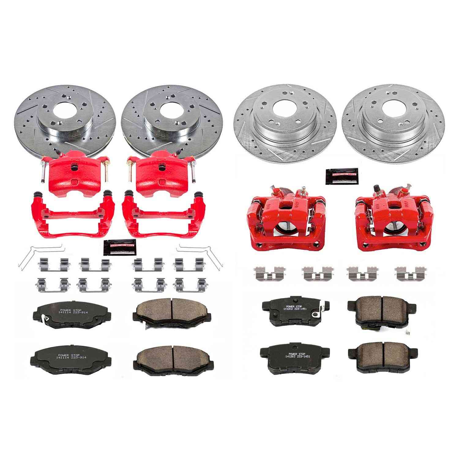 Power Stop 11-12 Honda Accord Front & Rear Z23 Evolution Sport Brake Kit w/Calipers