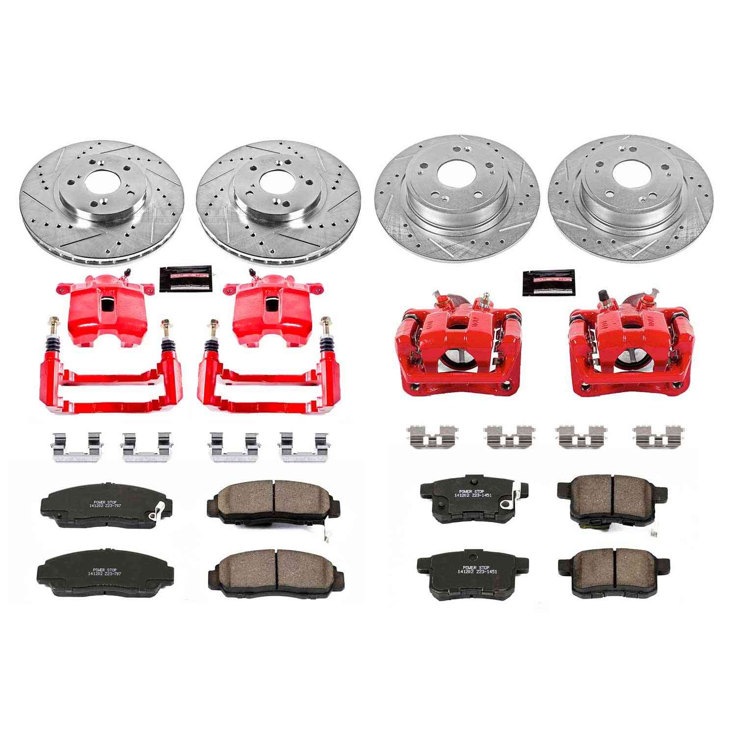 Power Stop 2011 Honda Accord Front & Rear Z23 Evolution Sport Brake Kit w/Calipers