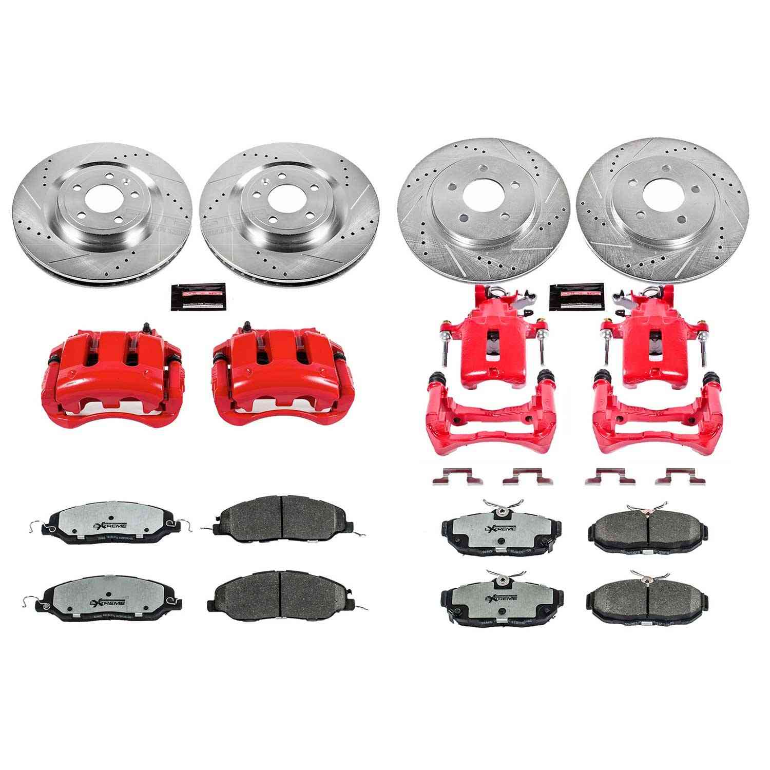 Power Stop 11-14 Ford Mustang Front & Rear Z26 Street Warrior Brake Kit w/Calipers